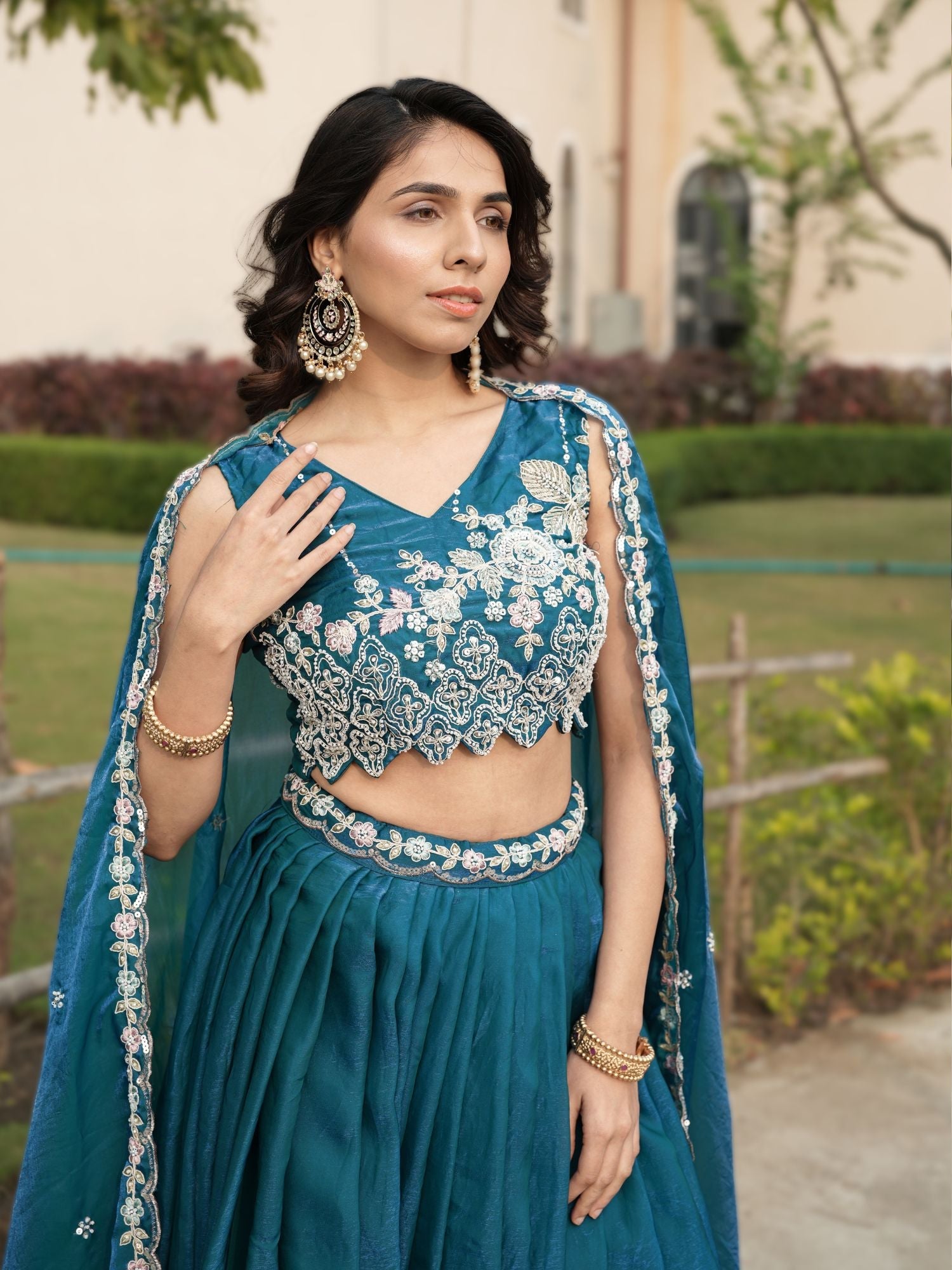 Fendy Silk Beads Work Lehenga Choli Set