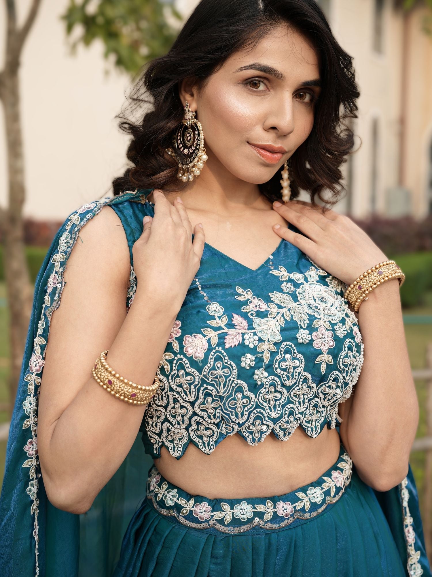 Fendy Silk Beads Work Lehenga Choli Set