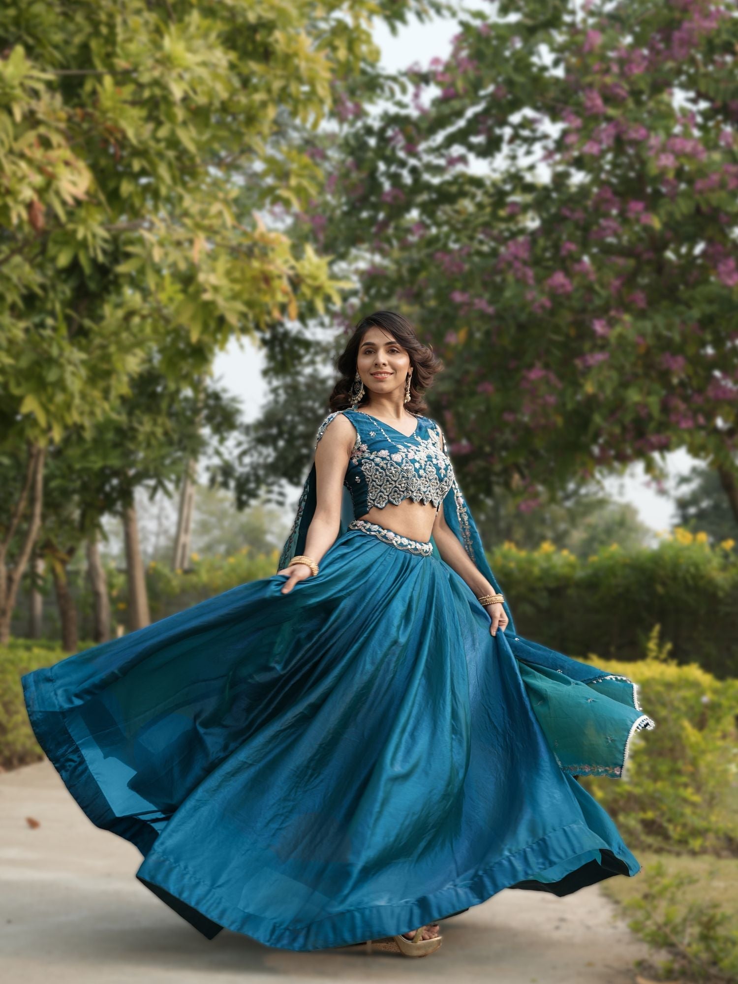 Fendy Silk Beads Work Lehenga Choli Set