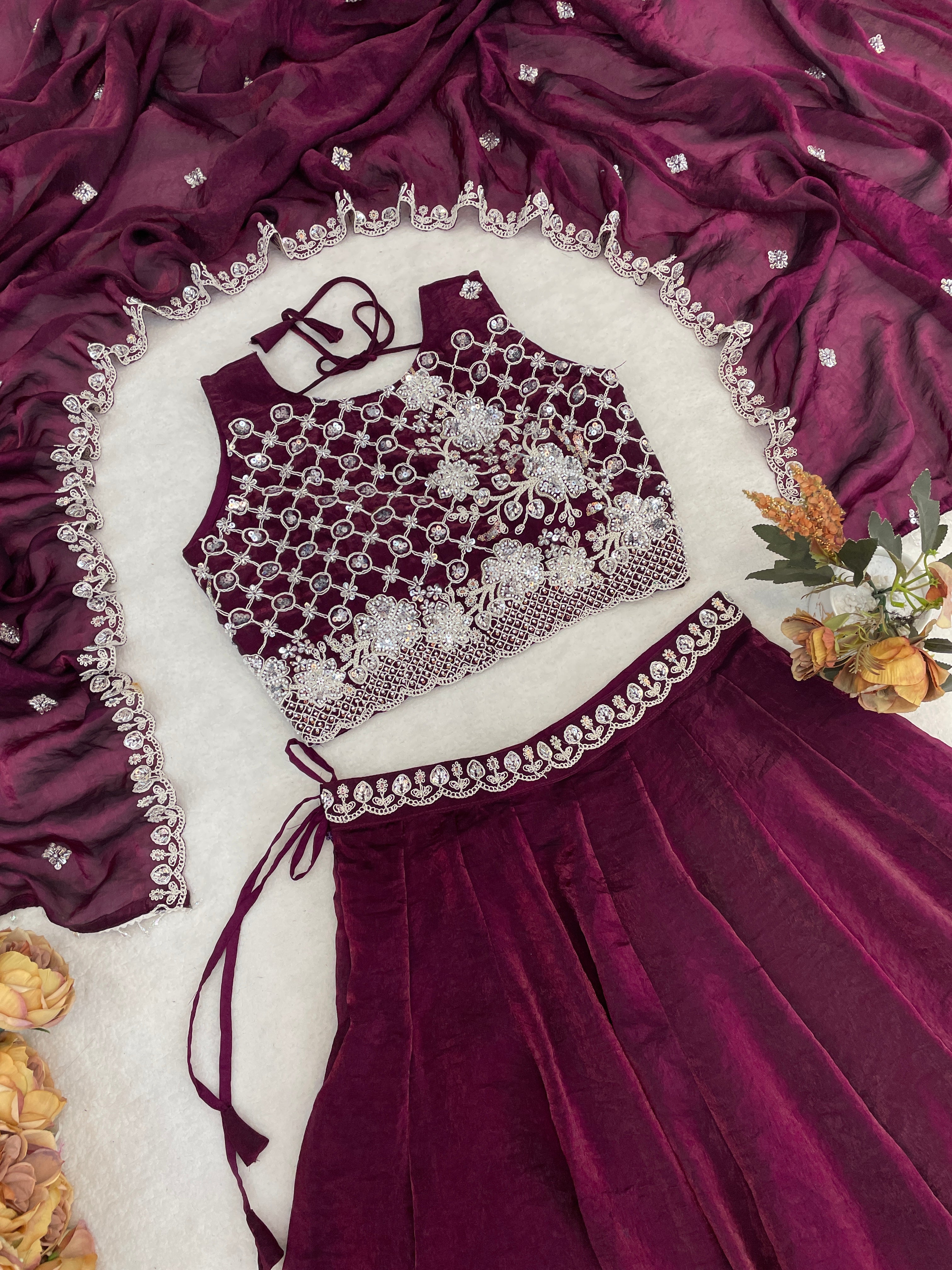 Fendy Silk Beads Work Lehenga Choli Set