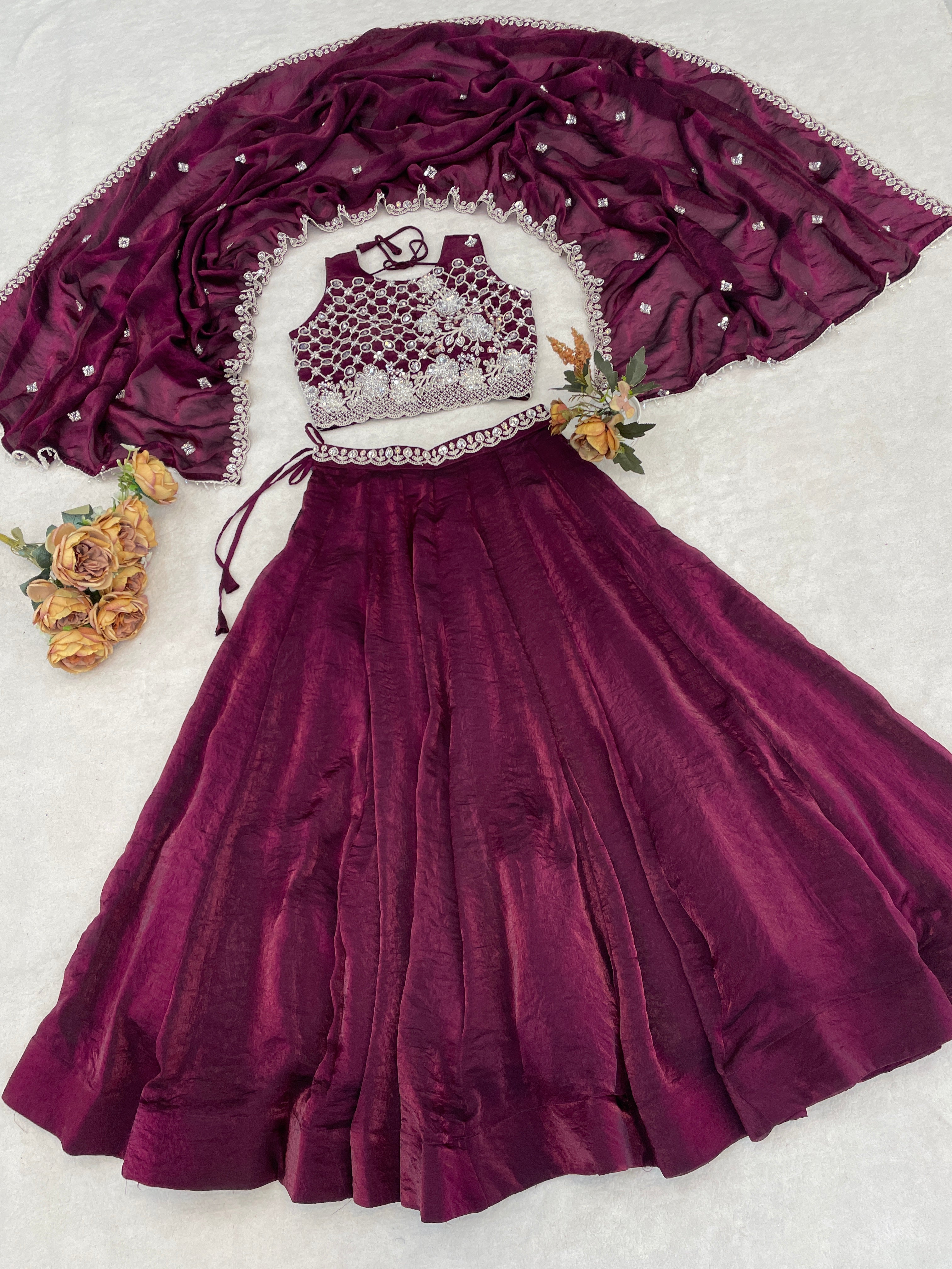 Fendy Silk Beads Work Lehenga Choli Set