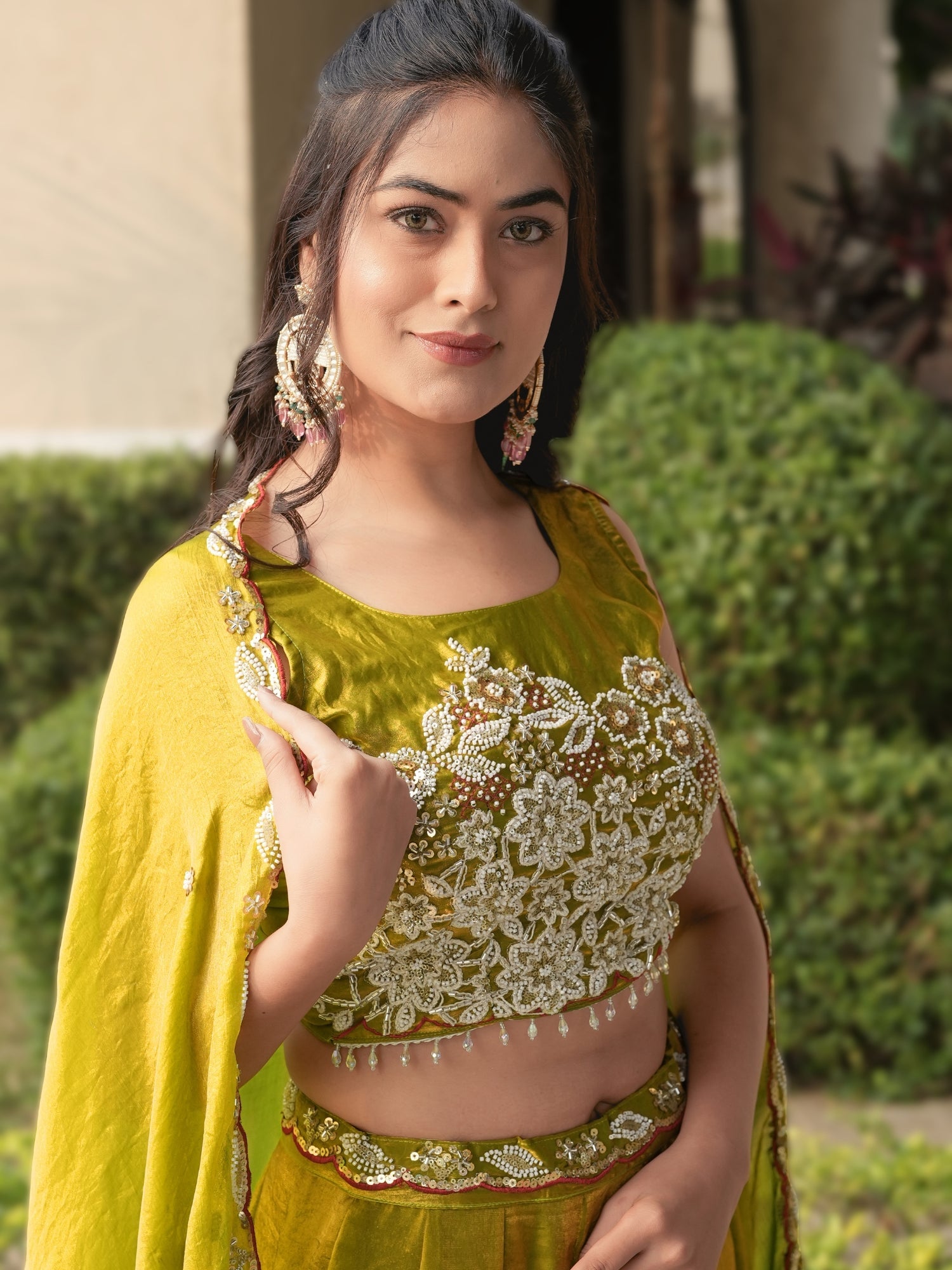 Fendy Silk Beads Work Lehenga Choli Set