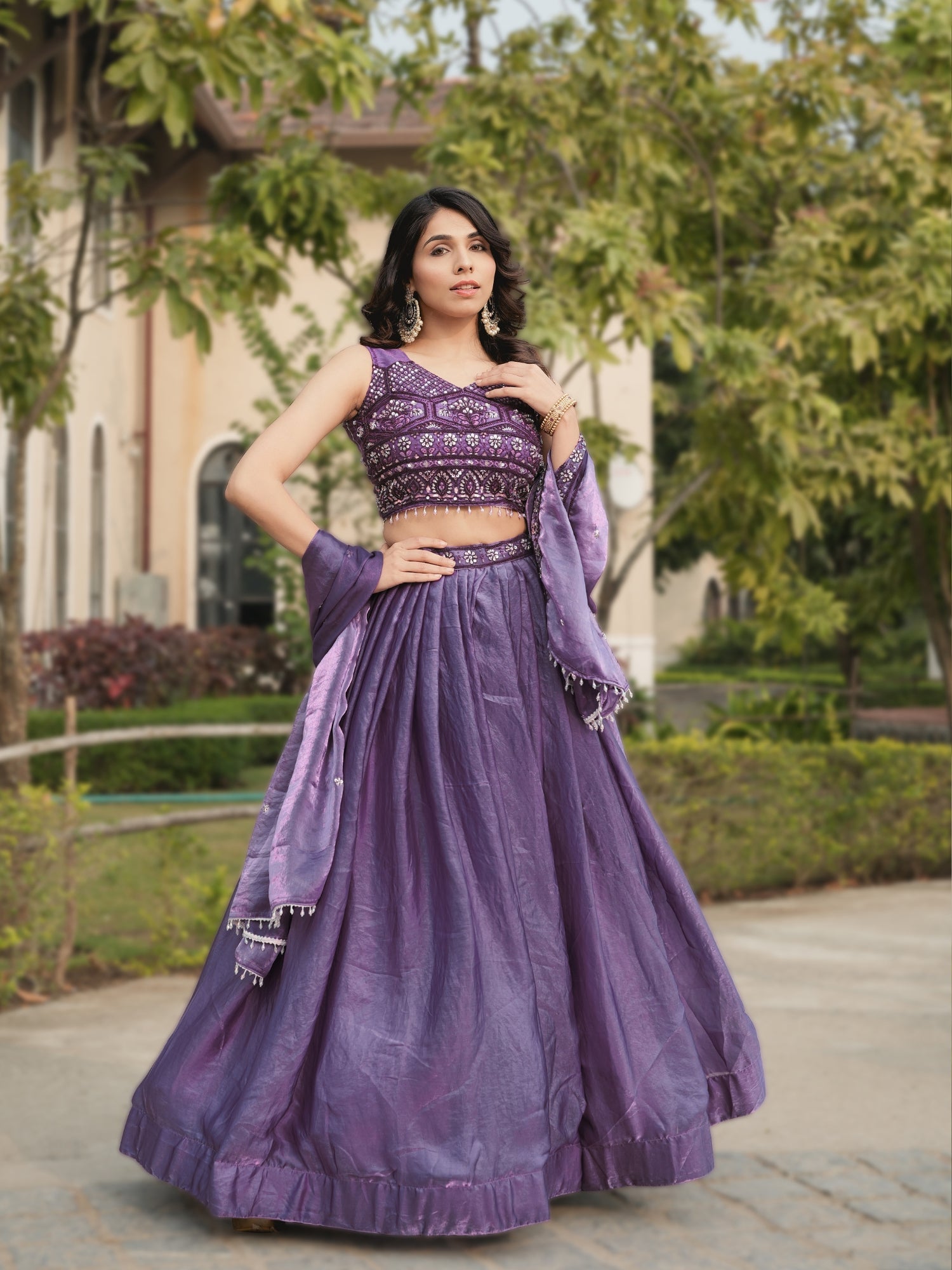 Fendy Silk Beads Work Lehenga Choli Set