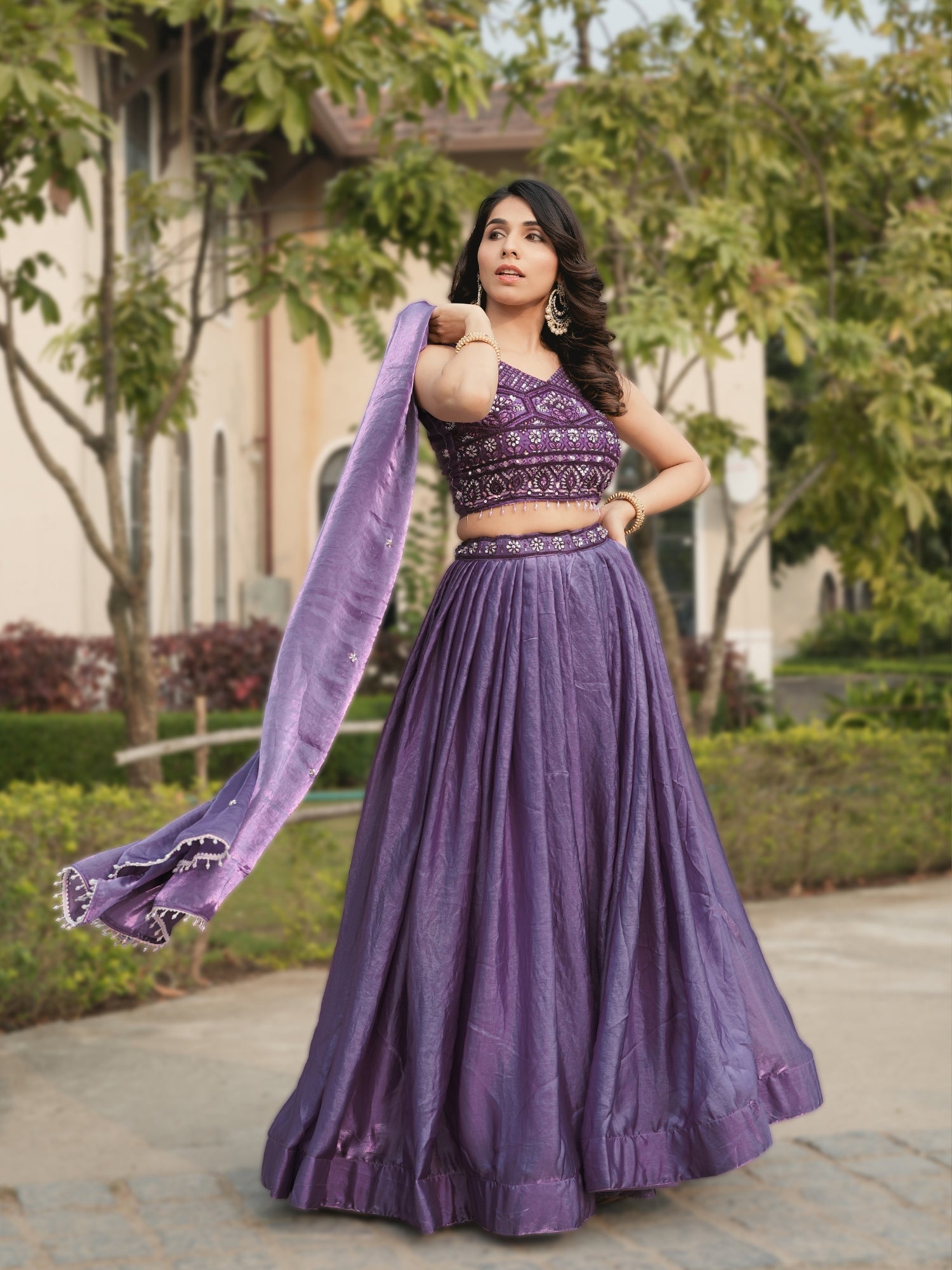 Fendy Silk Beads Work Lehenga Choli Set