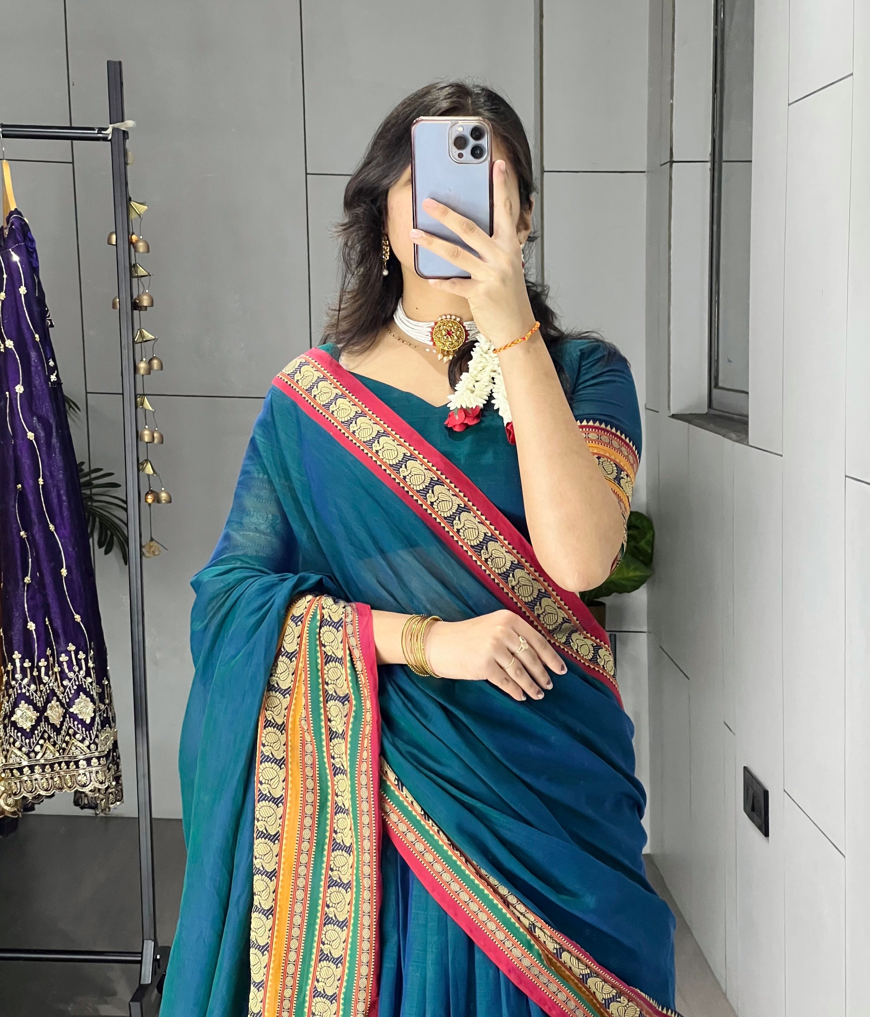 Pure Chanderi Cotton Lehenga With Unstitched Blouse
