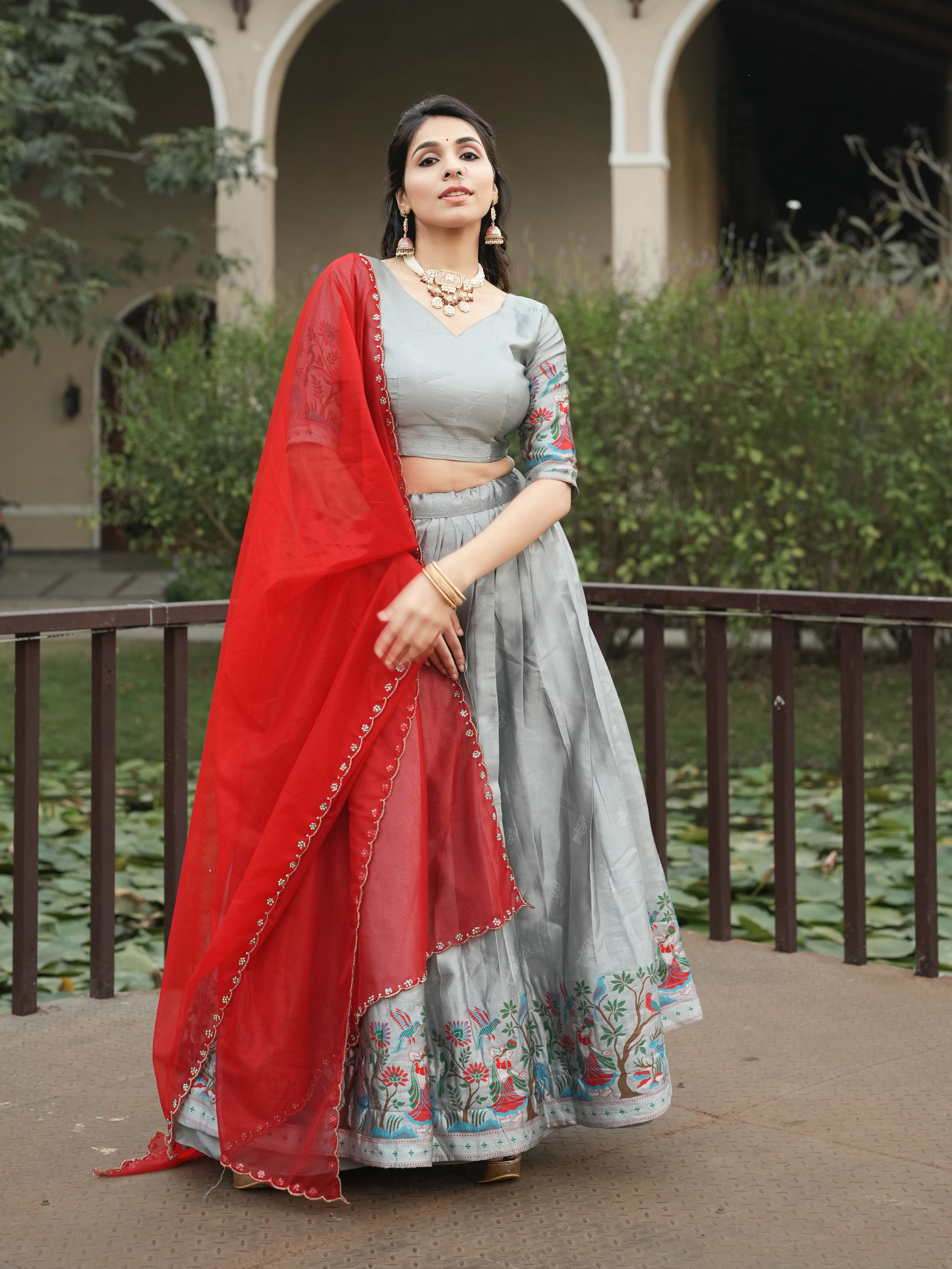 New Arrivals Silver Silk Traditional Lehenga