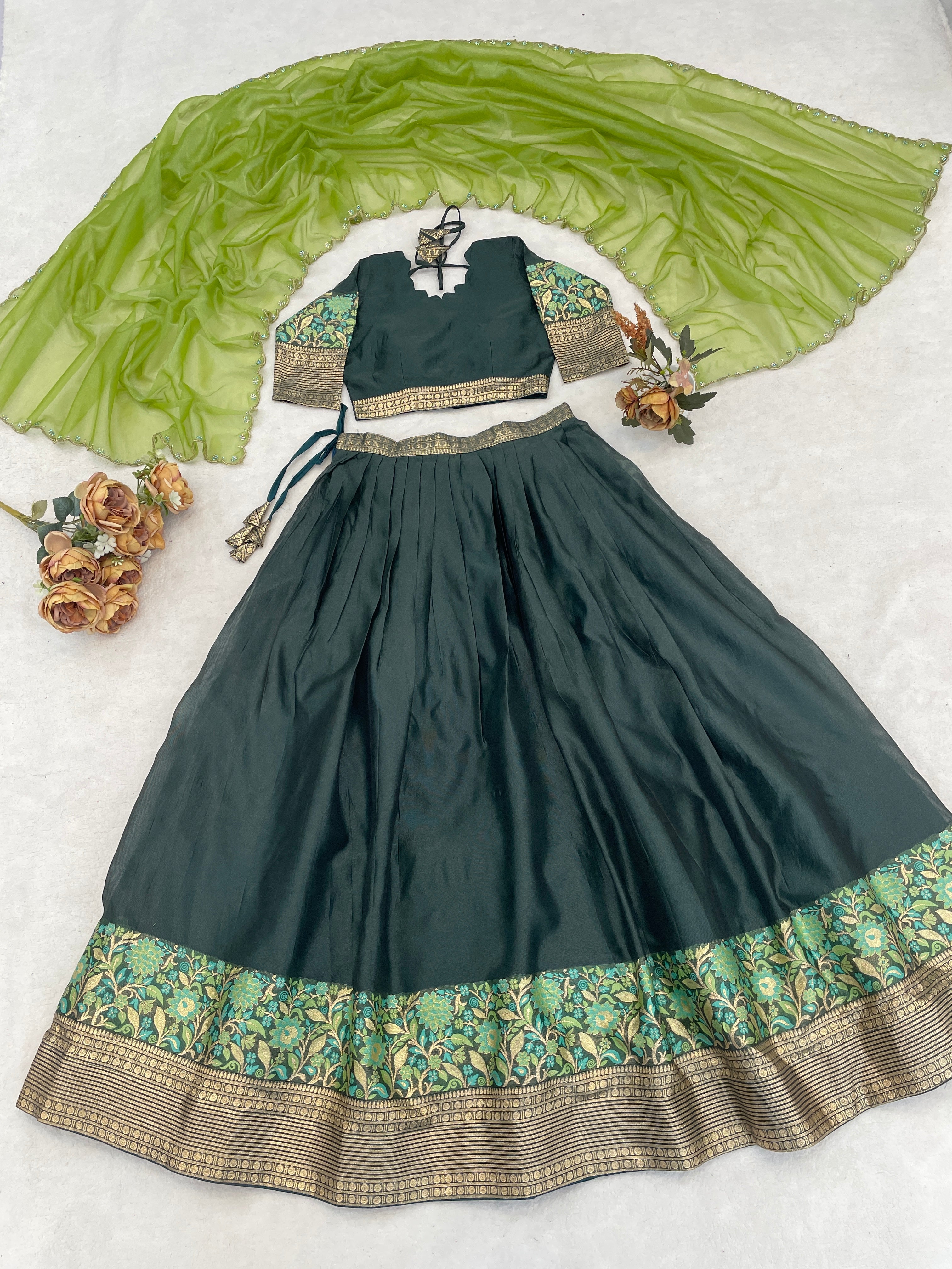 Silk Woven Lehenga Choli With Dupatta Sets