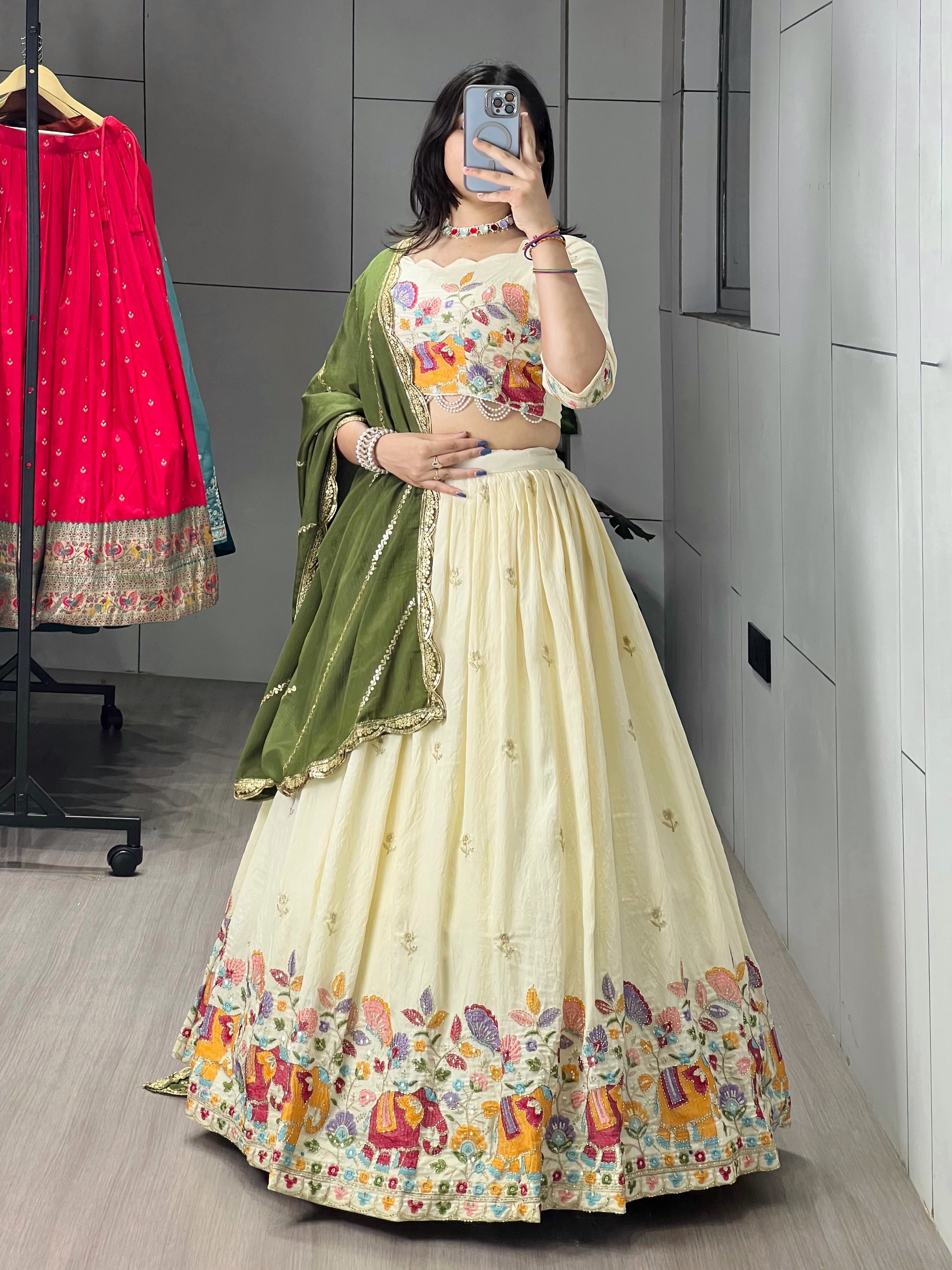 Embroidery Work Lehenga Choli With Dupatta