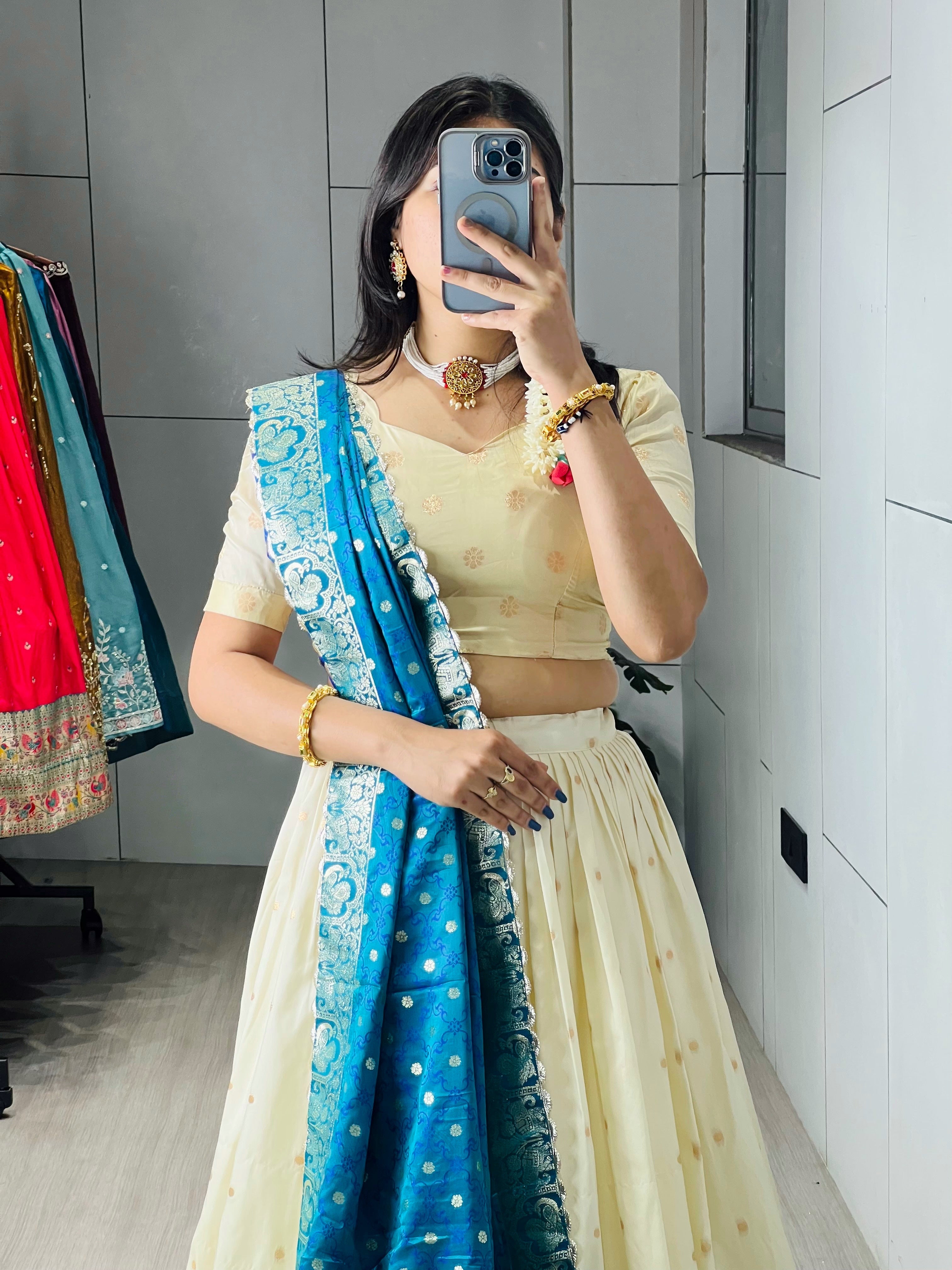 Designer Paithani Zari Weaving Lehenga Choli With Dupatta