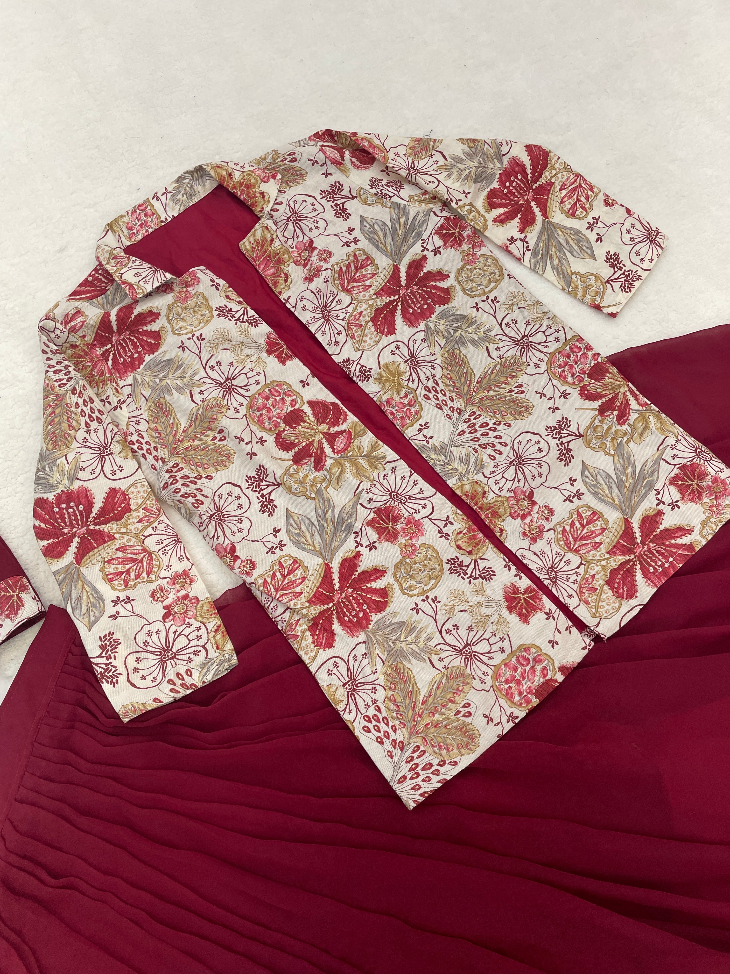 Trending Designer Lehenga Set with Floral Print Jacket