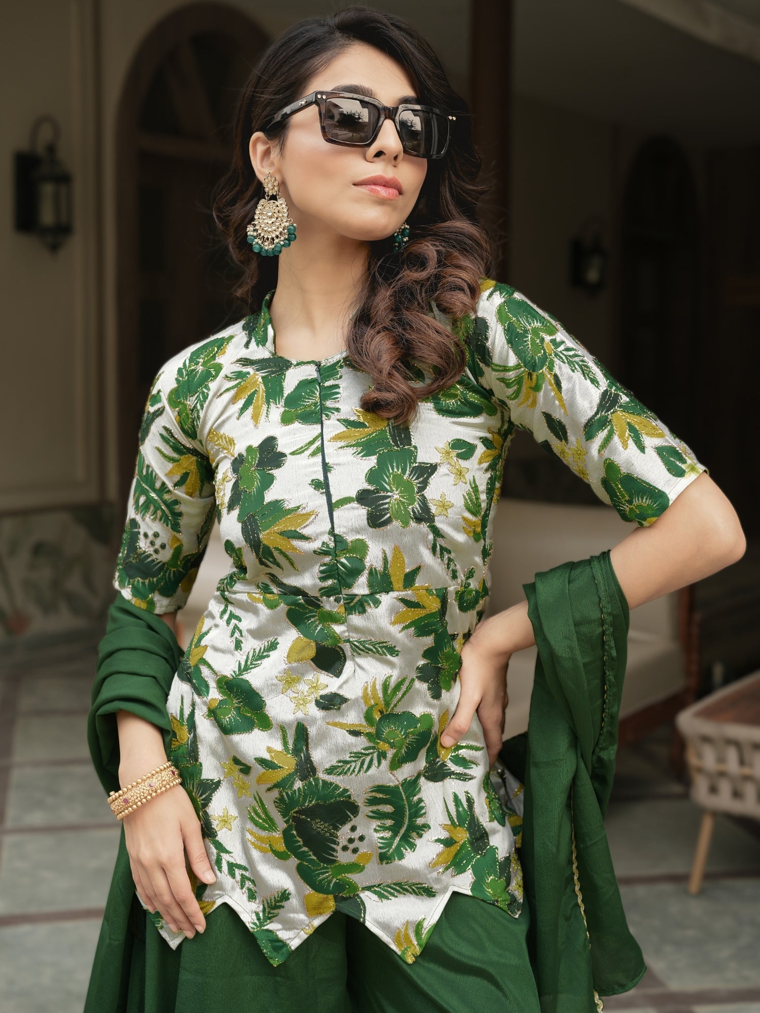Letest Fancy Top-Plazo With Dupatta Sets
