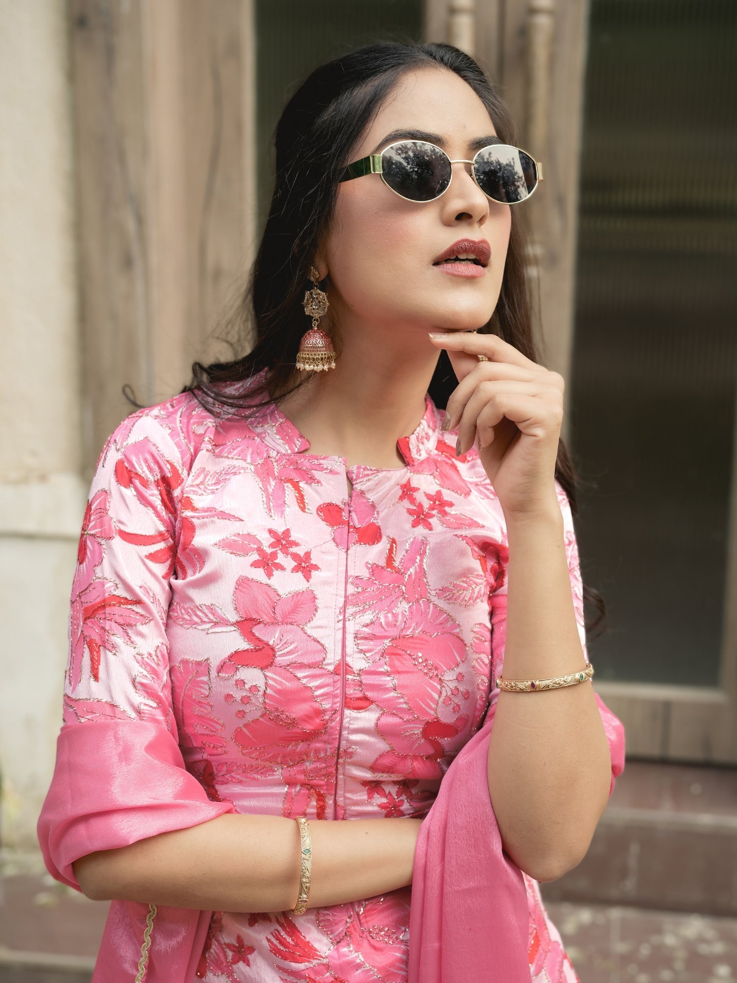 Letest Fancy Top-Plazo With Dupatta Sets