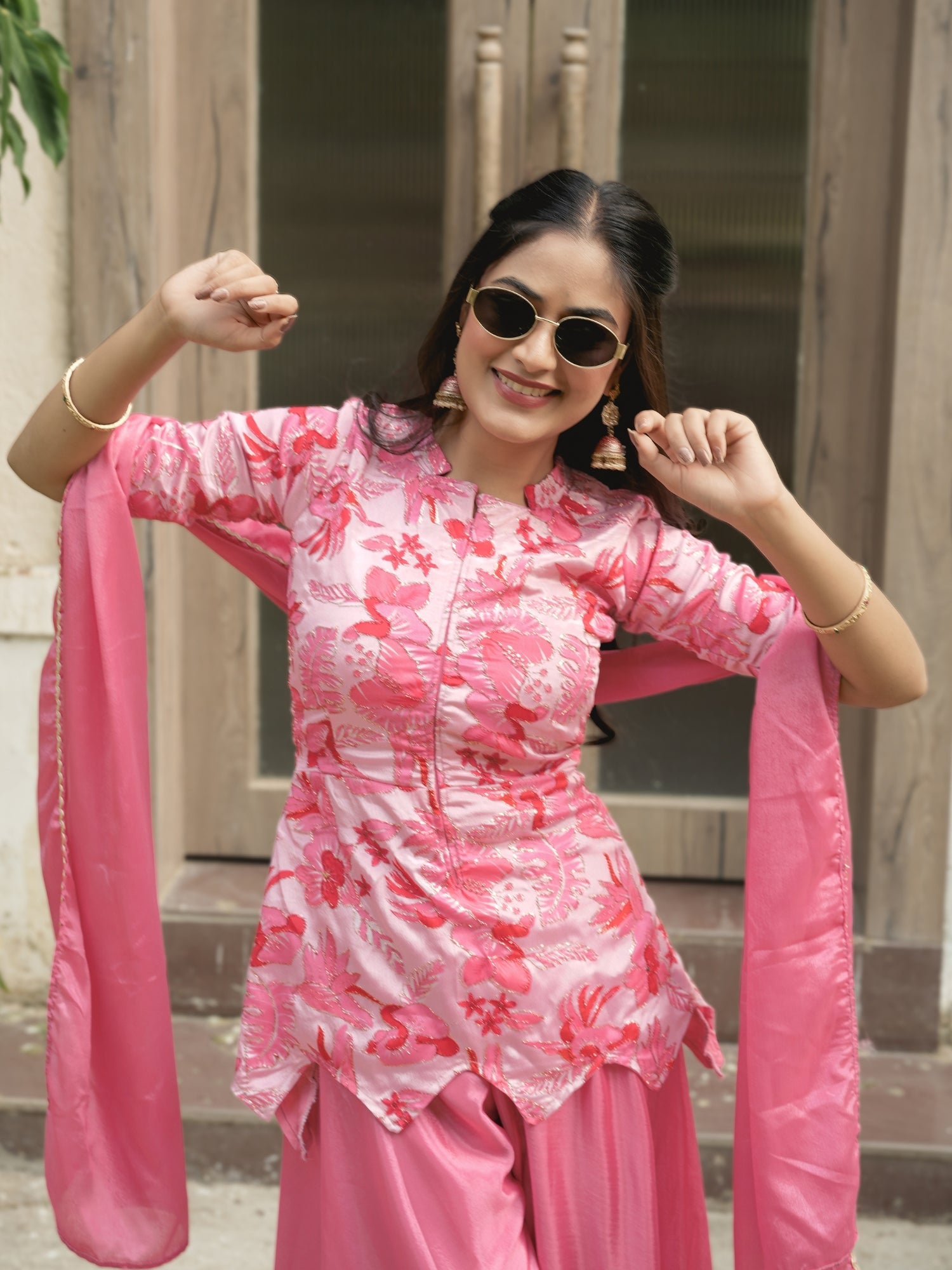 Letest Fancy Top-Plazo With Dupatta Sets