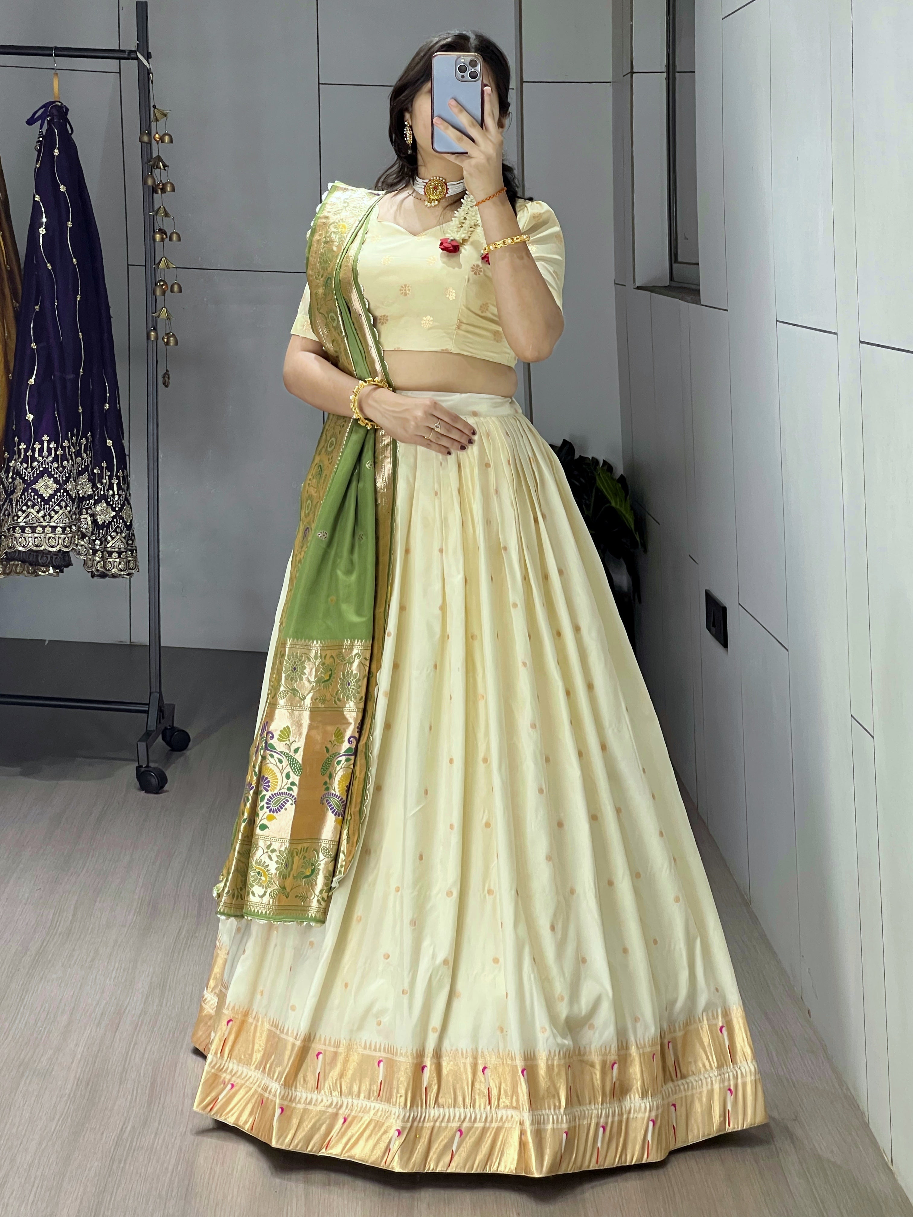 Designer Paithani Silk Lehenga With Unstitched Blouse