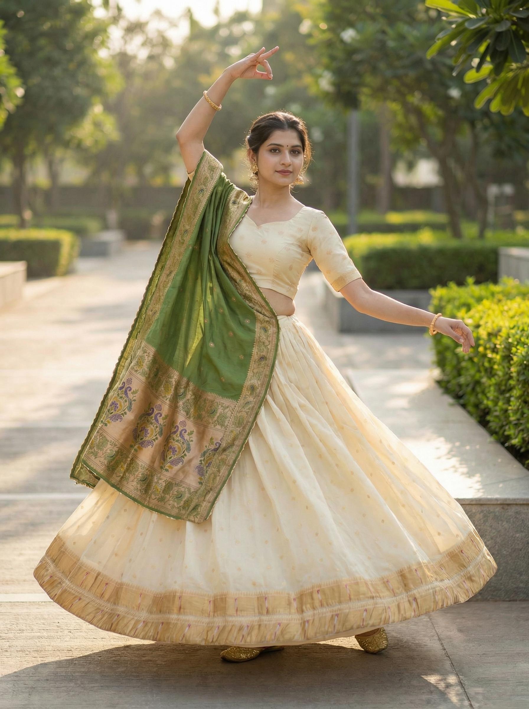 Designer Paithani Silk Lehenga With Unstitched Blouse