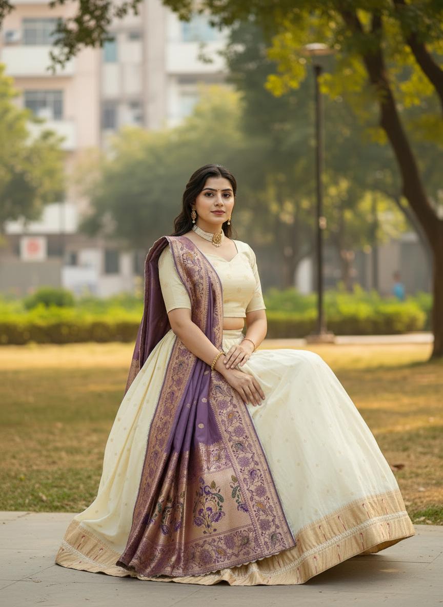 Designer Paithani Silk Lehenga With Unstitched Blouse