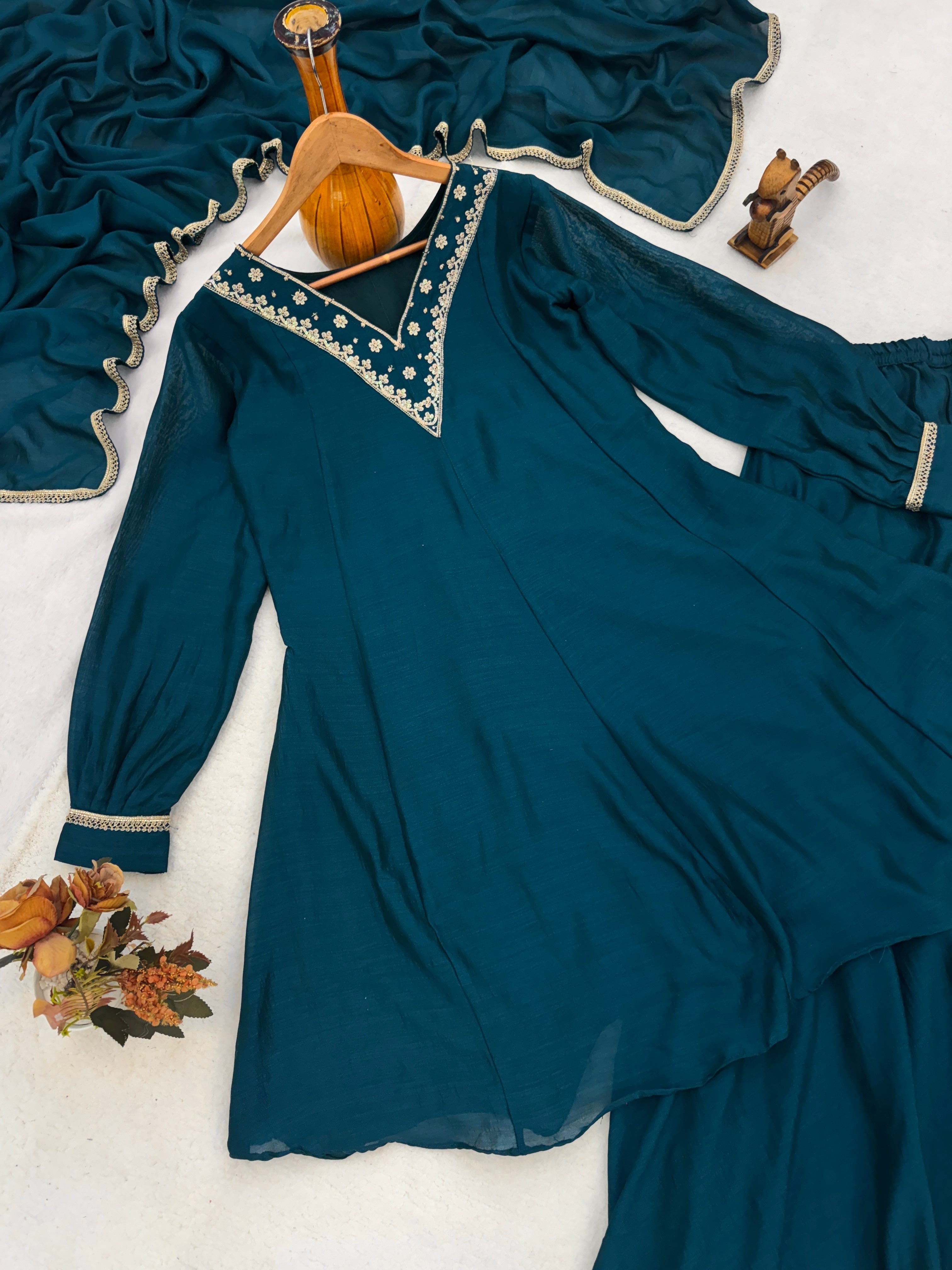 Women Latest Kurta Plazoo Sets With Dupatta