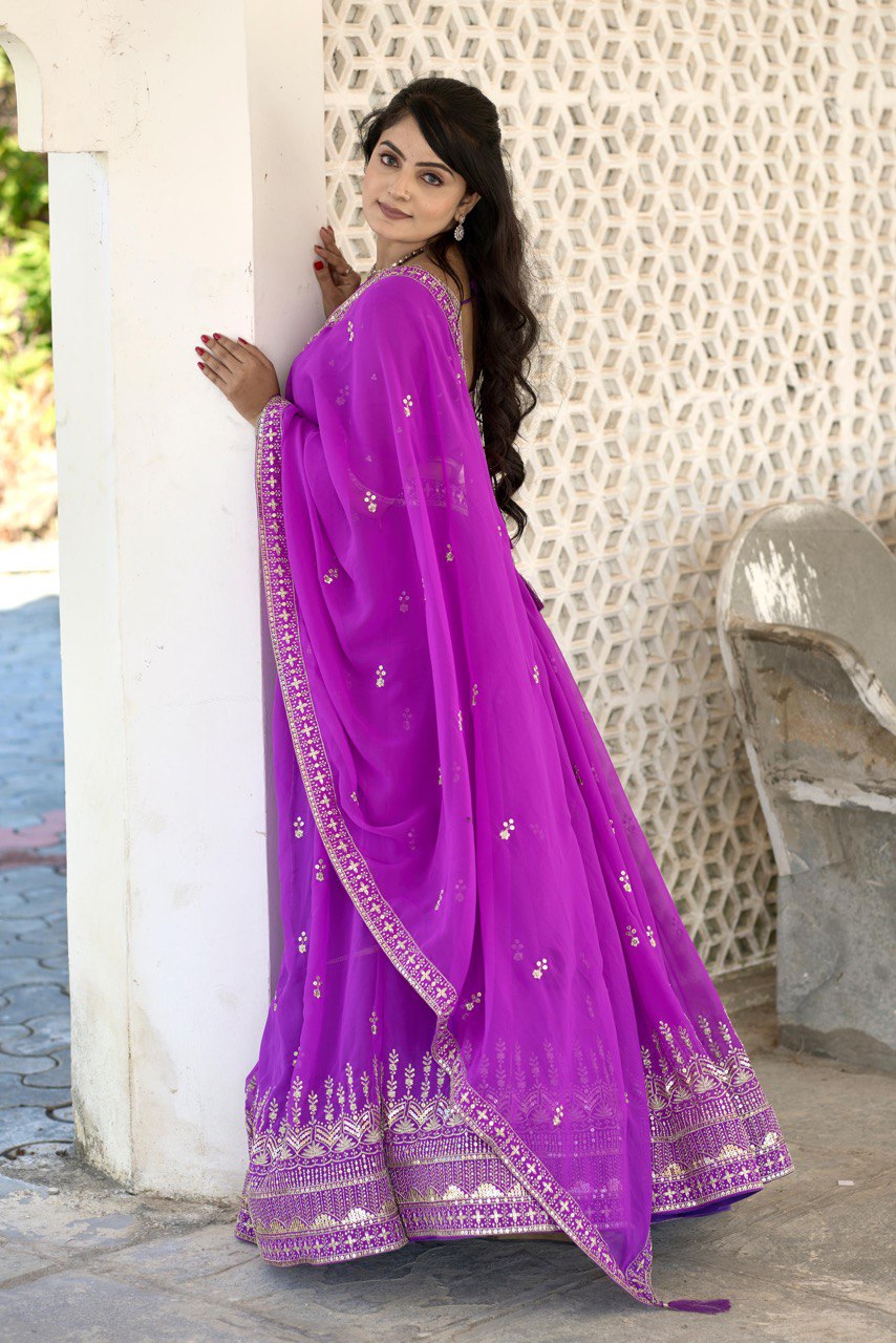 Classical Embroidery Lehenga Choli With Unstitched Blouse