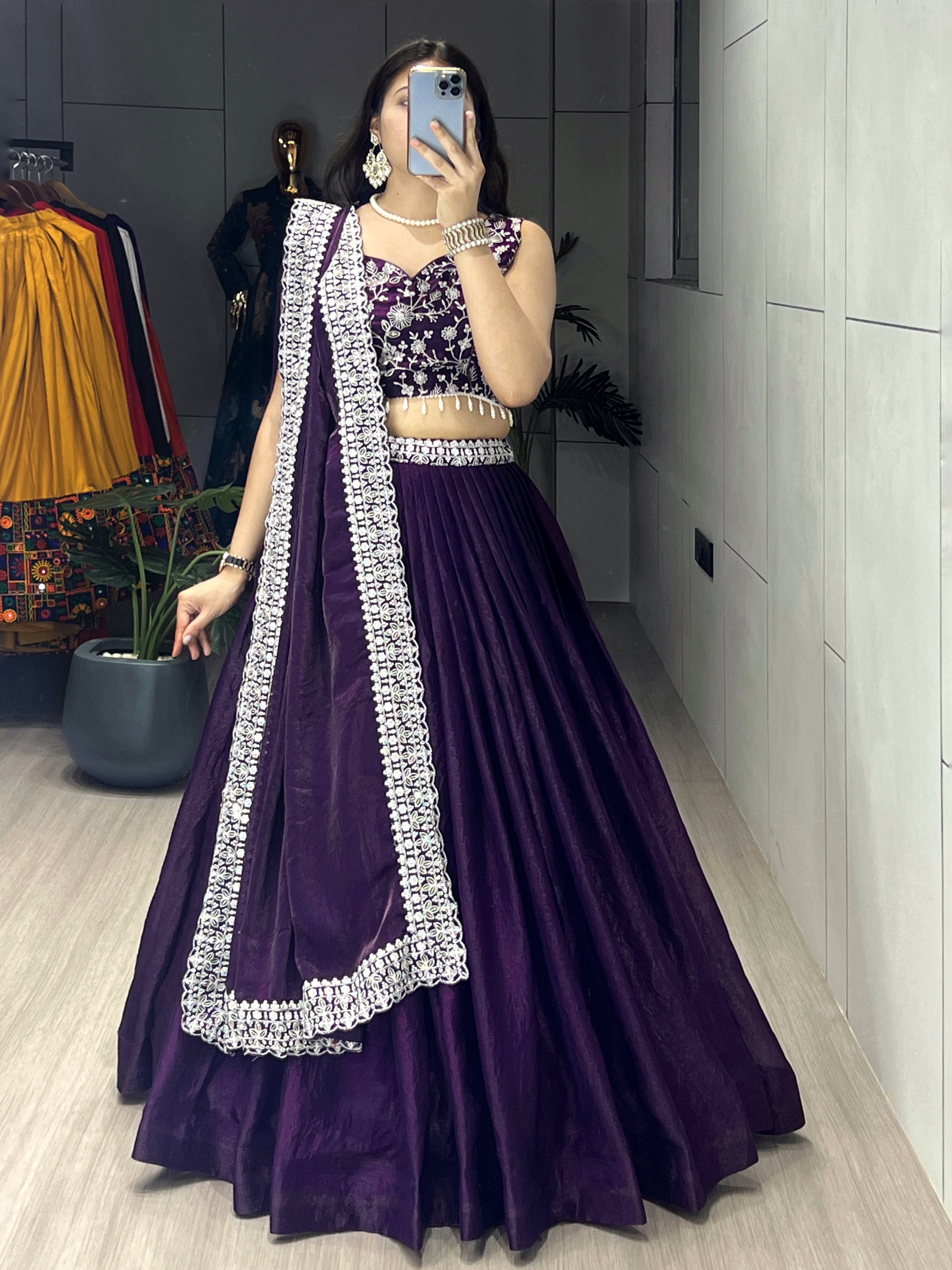 Premium Fendy Silk Lehenga Sets With unstiched Blouse