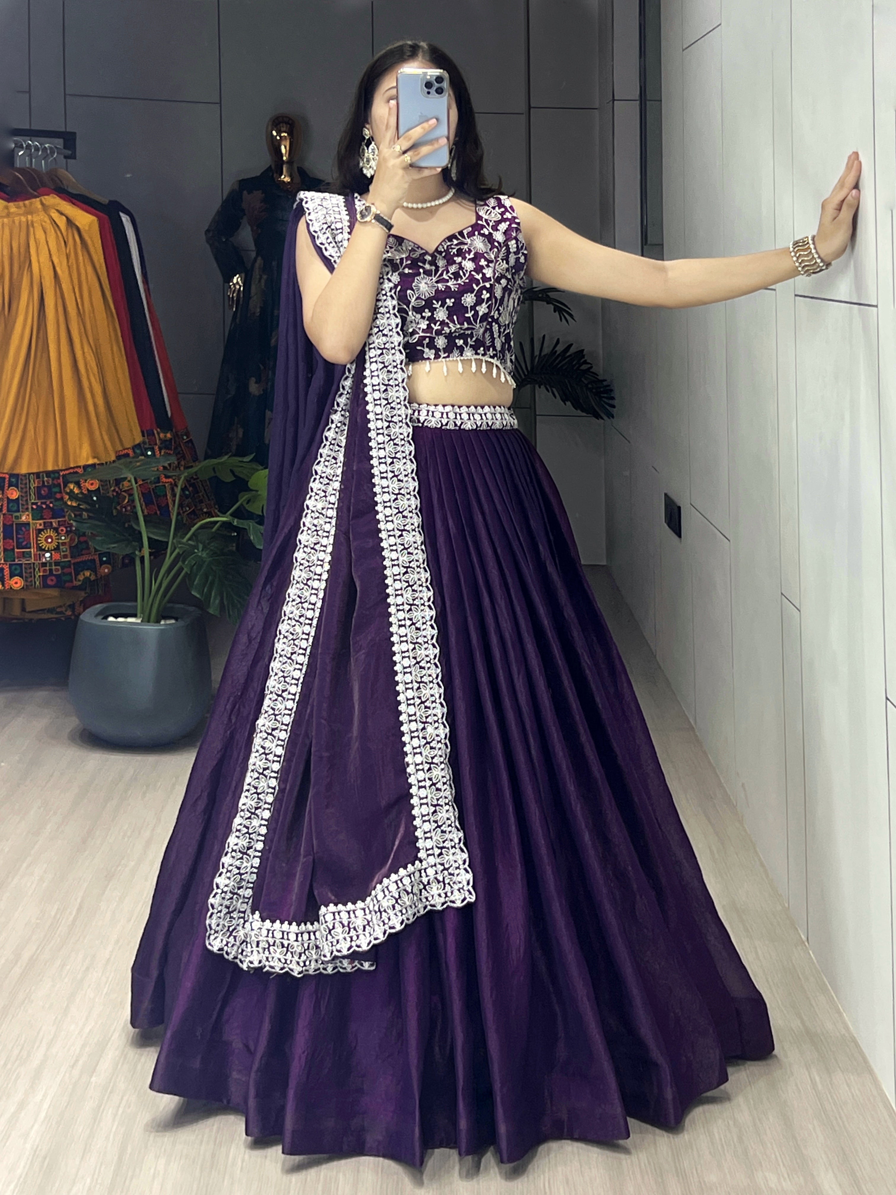 Premium Fendy Silk Lehenga Sets With unstiched Blouse