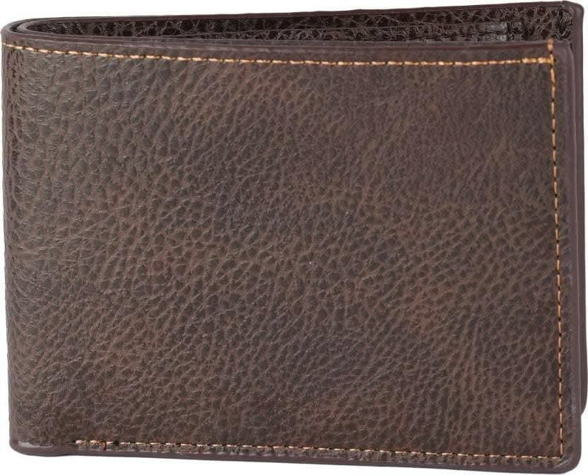 Men Travel Casual Brown Genuine Leather Wallet (3 Card Slots) - HalfPe