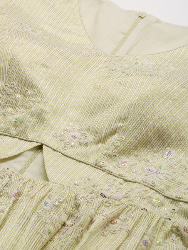 Bollywood Vogue Ready To Wear Beige Art Silk Embroidered Gharara Set