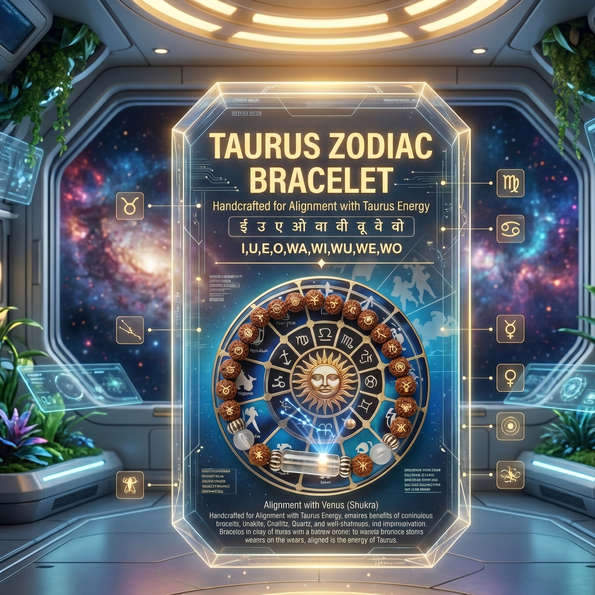 Taurus Rashi Rudraksha Bracelet (Vrishabh Rashi-వృషభ రాశి) – Stress Relief, Career Success & Positive Energy Band