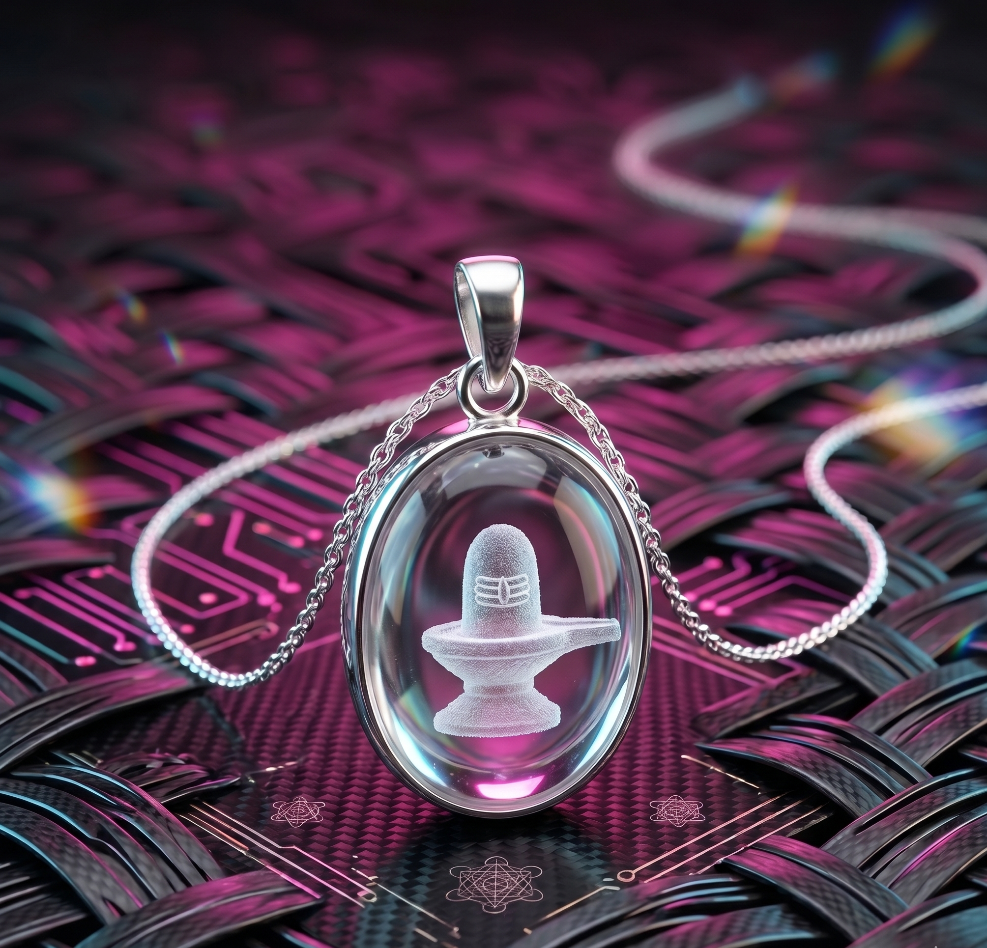 Spatika Shivalingam Pendant for Men and Women Spiritual Locket Brings Positive Energy, Peace & Prosperity