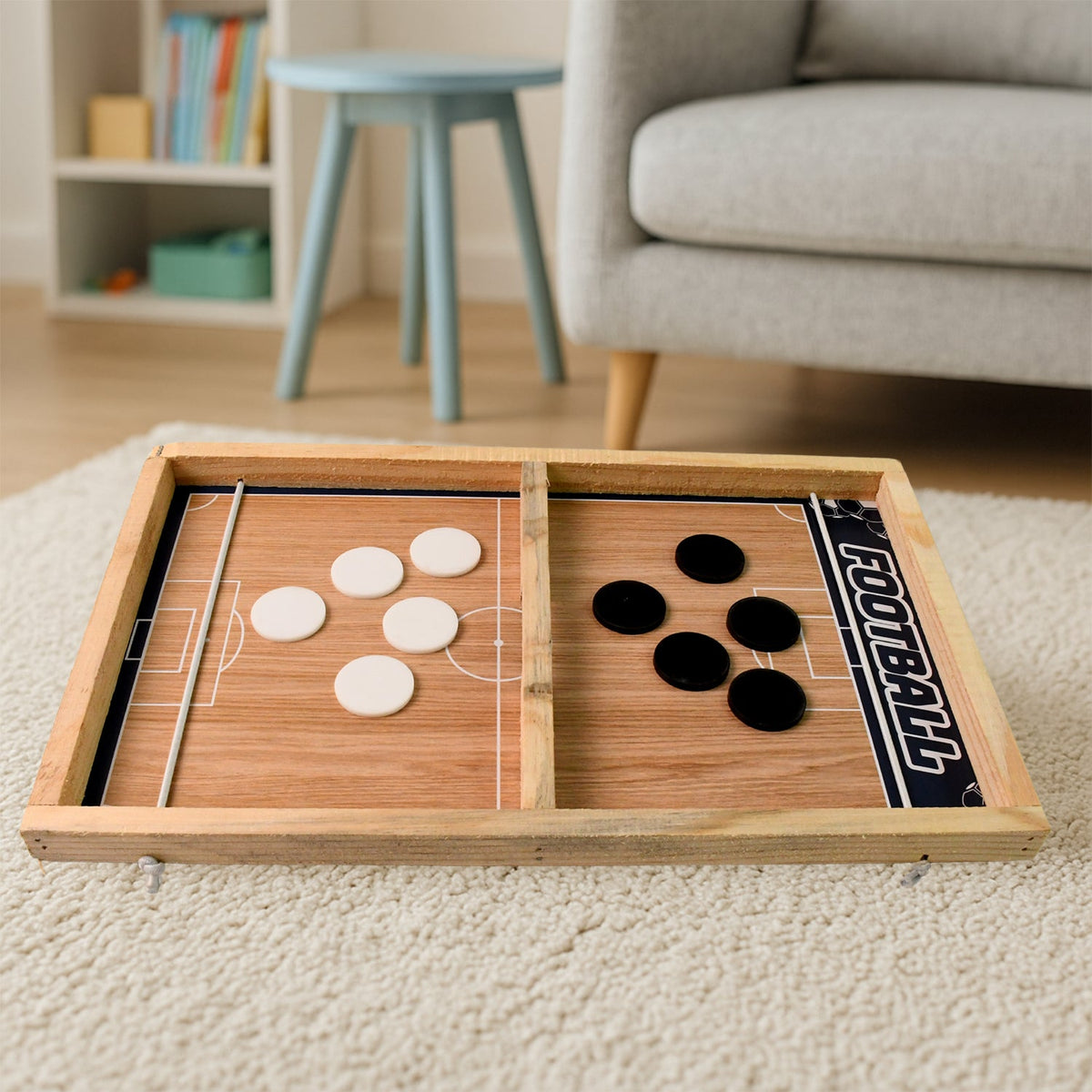 Wooden Board Game Set Ludo,Snakes & Ladders And Desktop Football (3-in-1) HP DD