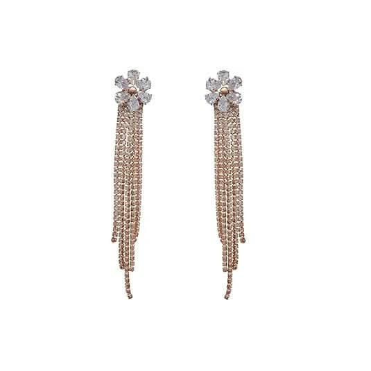 Dazzling Crystal Earrings Rose Gold Finish for Girls and Women MK Collections