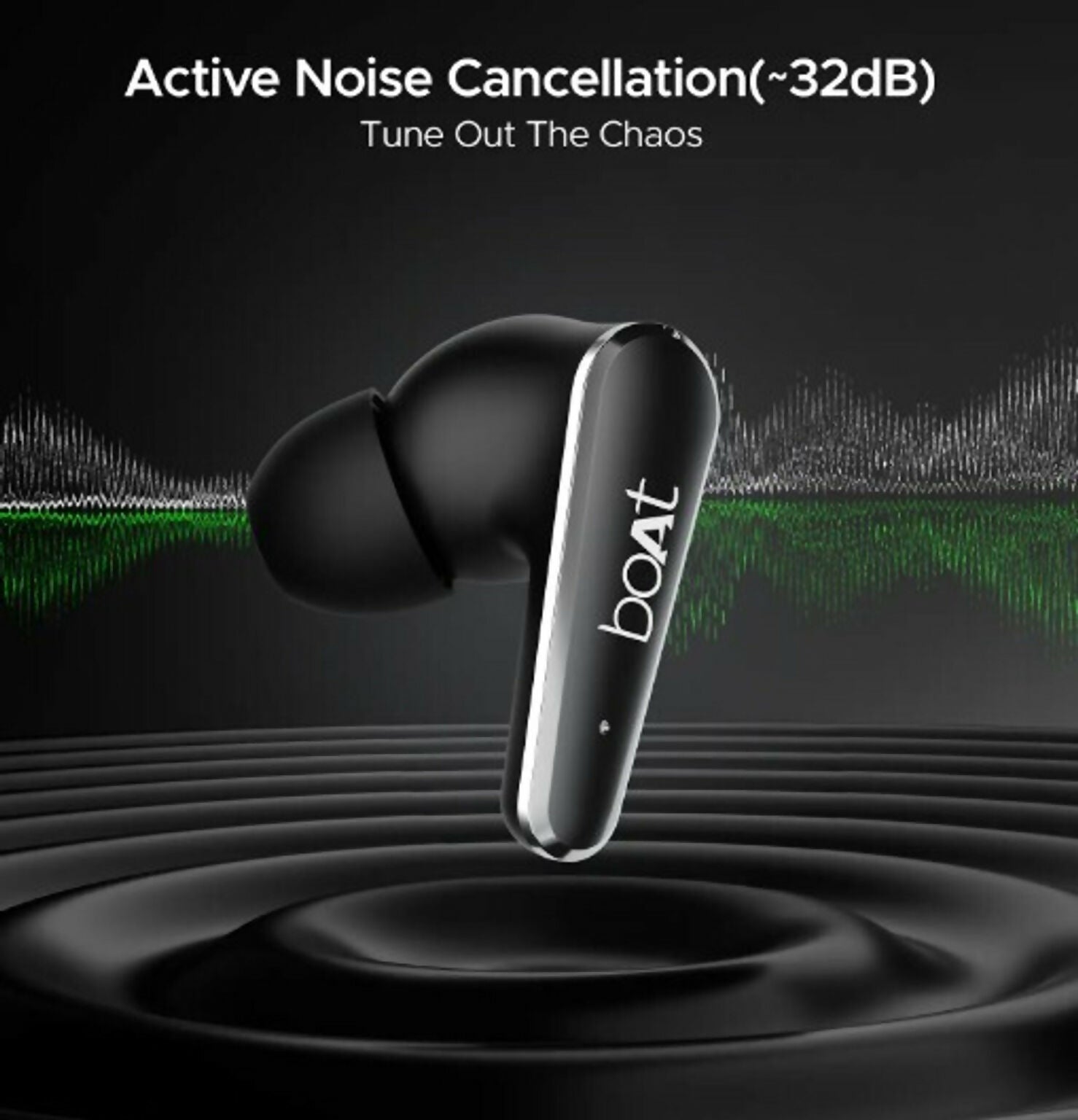 boAt Airdopes 280 ANC True Wireless Earbuds with 32dB ANC, 60 Hours Playback, Quad Mics ENx™, 13mm Drivers & Bluetooth v5.3 (Active Black)