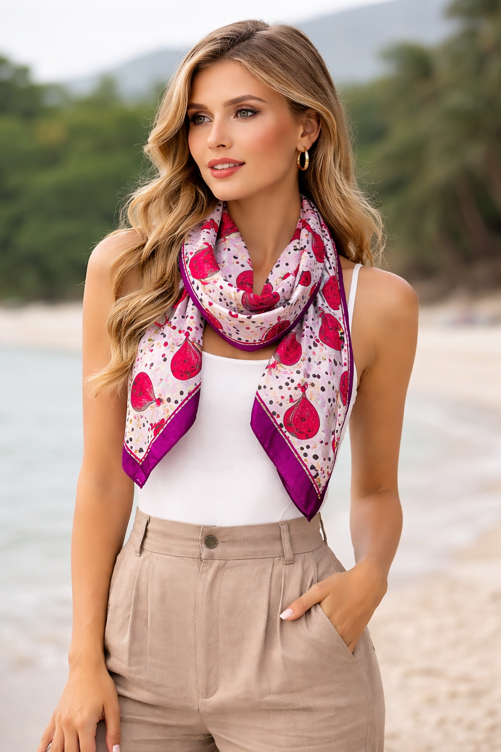 Beautiful Satin Printed Scarves