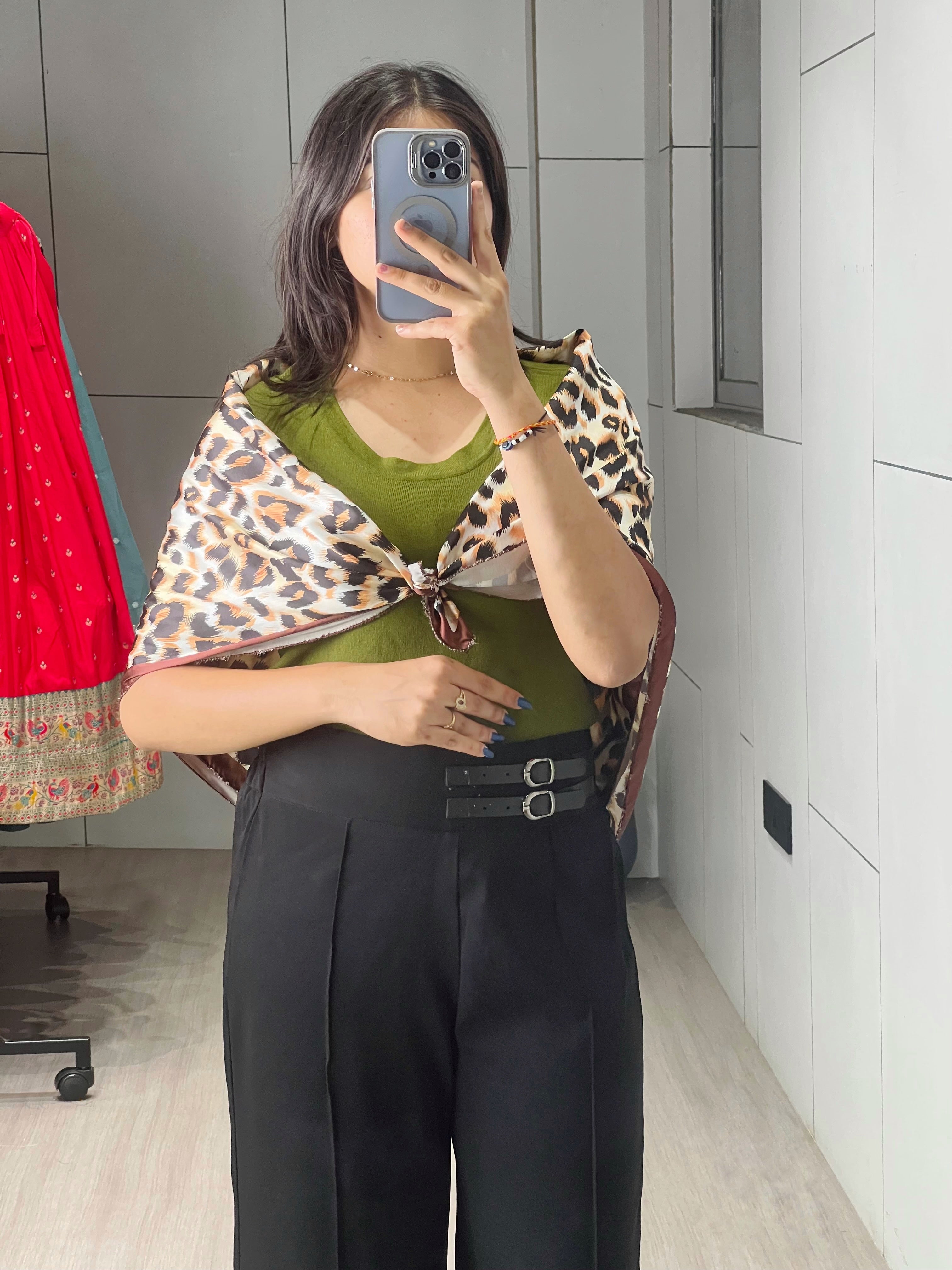 Satin Printed Geometric Scarves