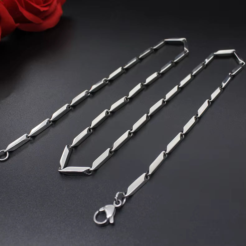 316L Stainless Steel Men Seed Chain Necklace Fashion Titanium Chain Necklace Jewelry