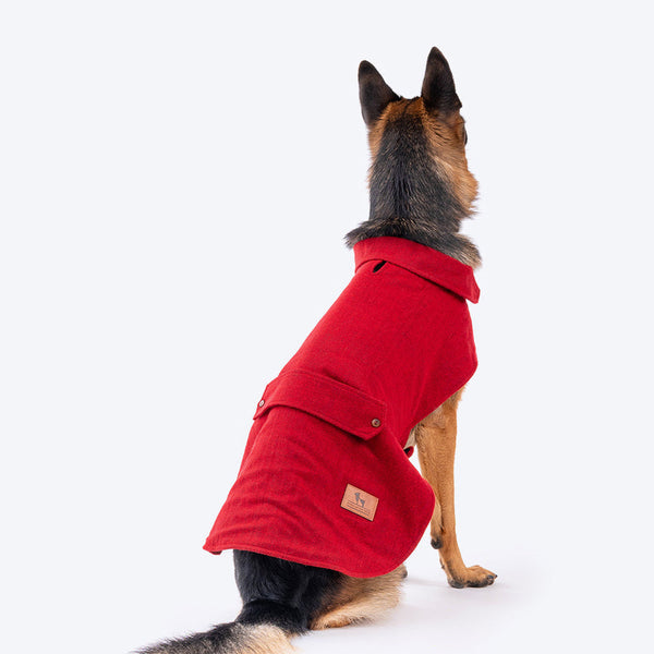 HUFT Rosy Cosy Dog Jacket - Red - Heads Up For Tails