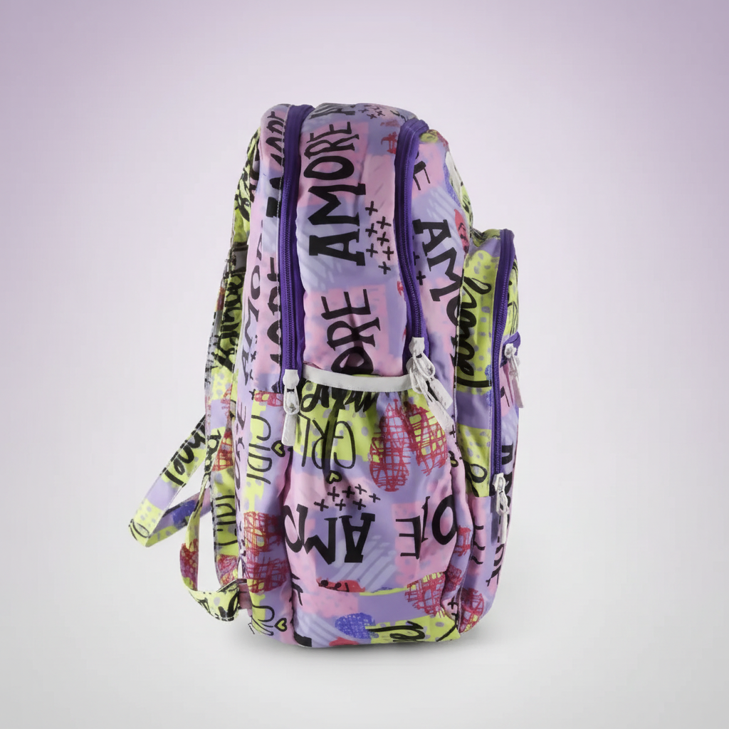 Stylish Printed College Backpack for Girls (Multicolor) SUPER