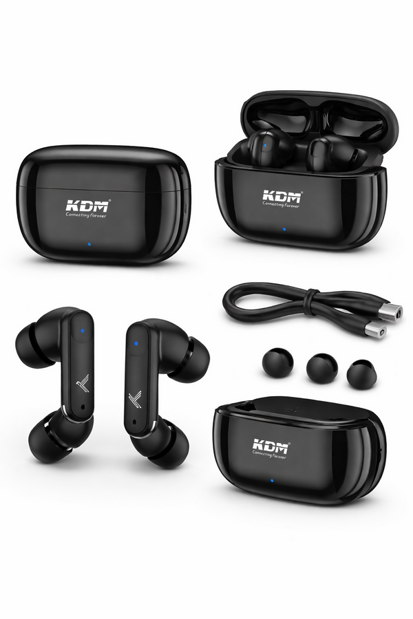 KDM W3 JiyoPods Bluetooth 6.0 Wireless Earbuds with 28H Playtime, Type-C Fast Charging, Voice Assistant & In-Ear Design – Multicolour Dreams Gadgets