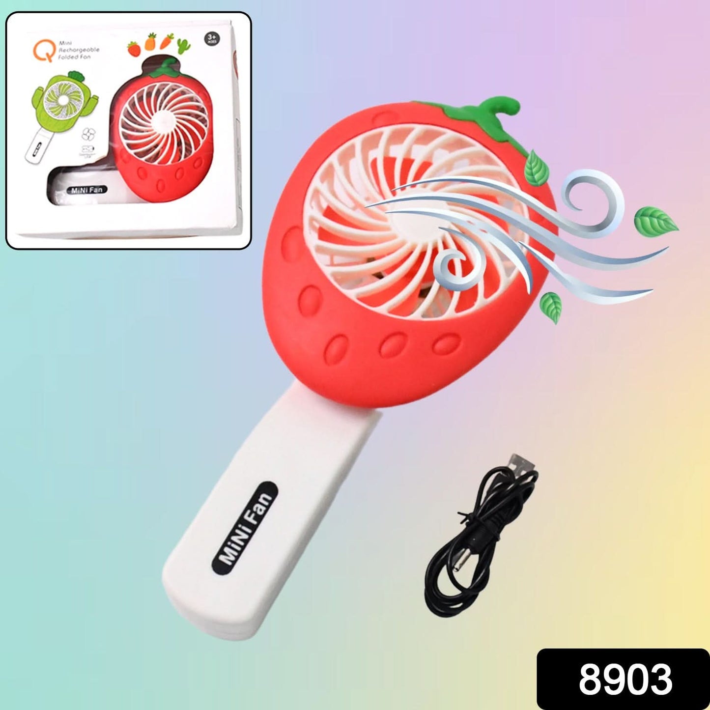 Rechargeable Handheld Mini Fan – Portable Cooling Fan (Battery Not Included, Mix Color)