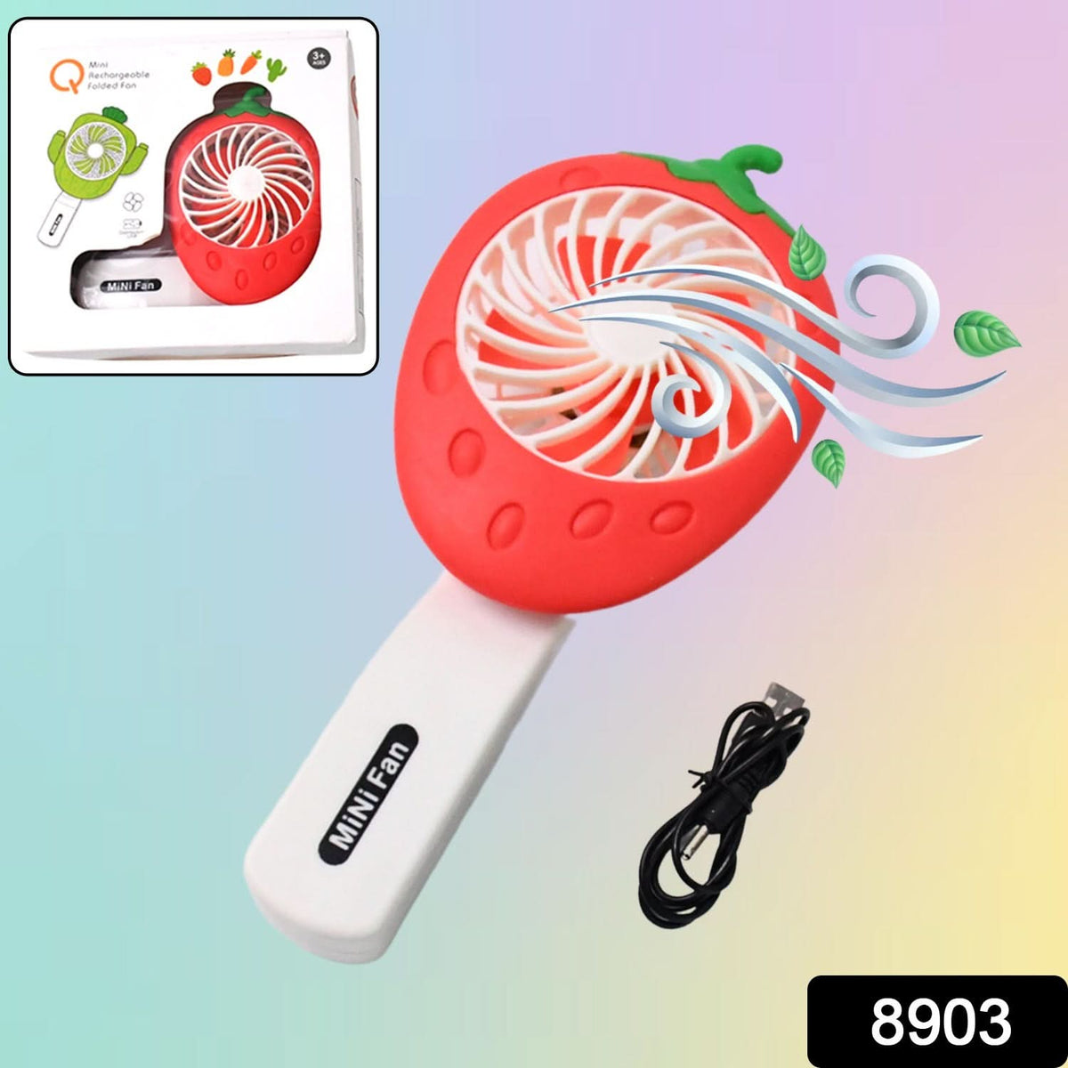 Rechargeable Handheld Mini Fan – Portable Cooling Fan (Battery Not Included, Mix Color) HP DD