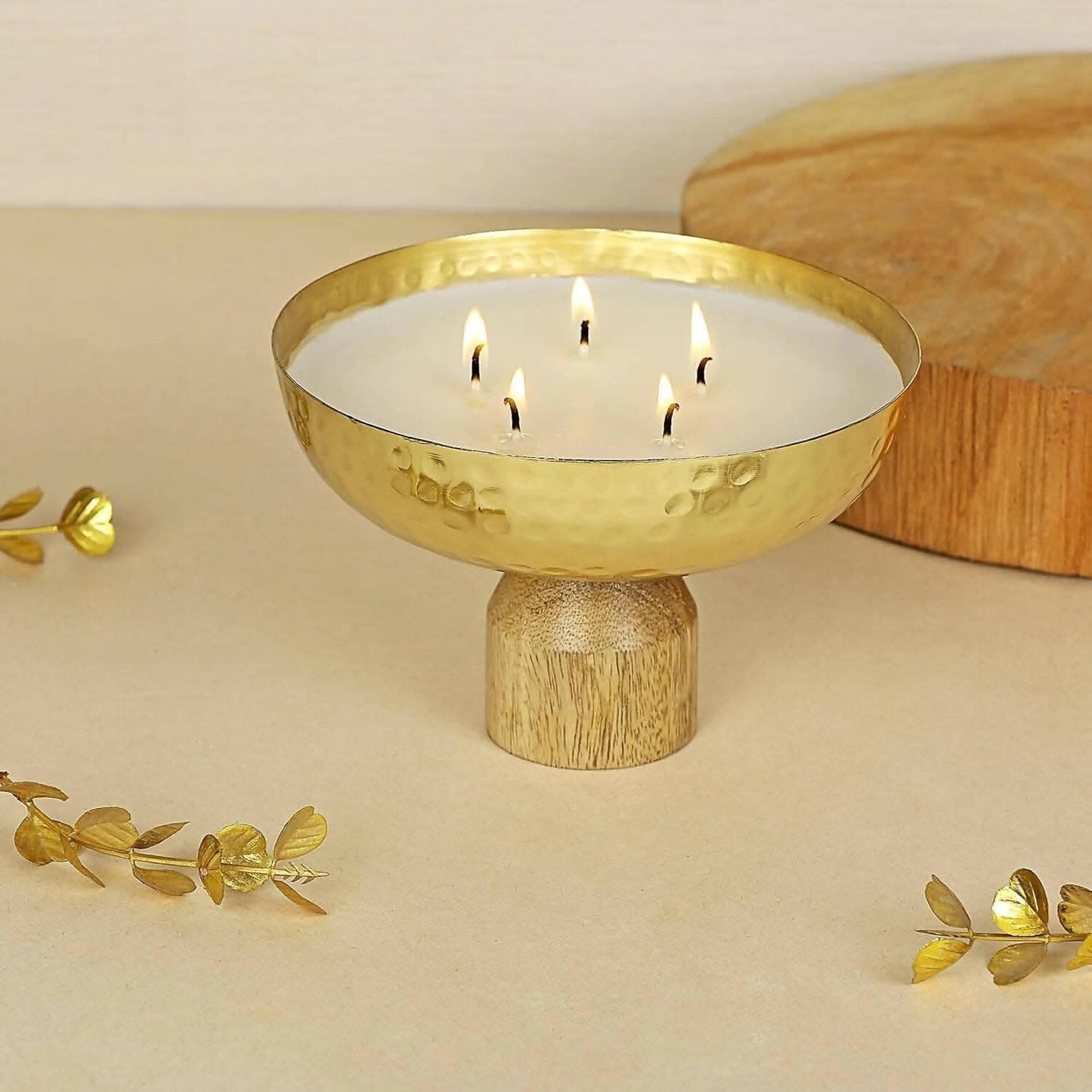 PROSPERRO LUMO by Parkash Candles 4 Wick Bowl Scented Candle (Golden) - HalfPe