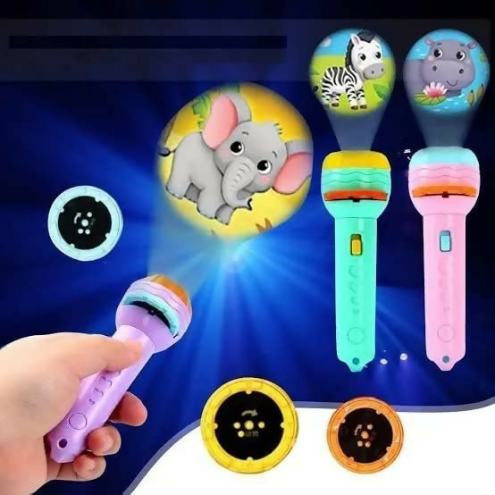 Kids Mini Slide Projector Torch – Educational Flashlight with Fun Images for Learning & Bedtime Stories