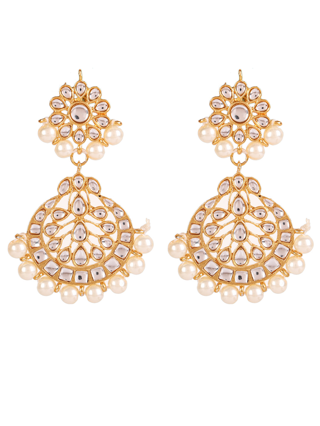 Gold-Toned Kundan & Pearl Jewellery Set