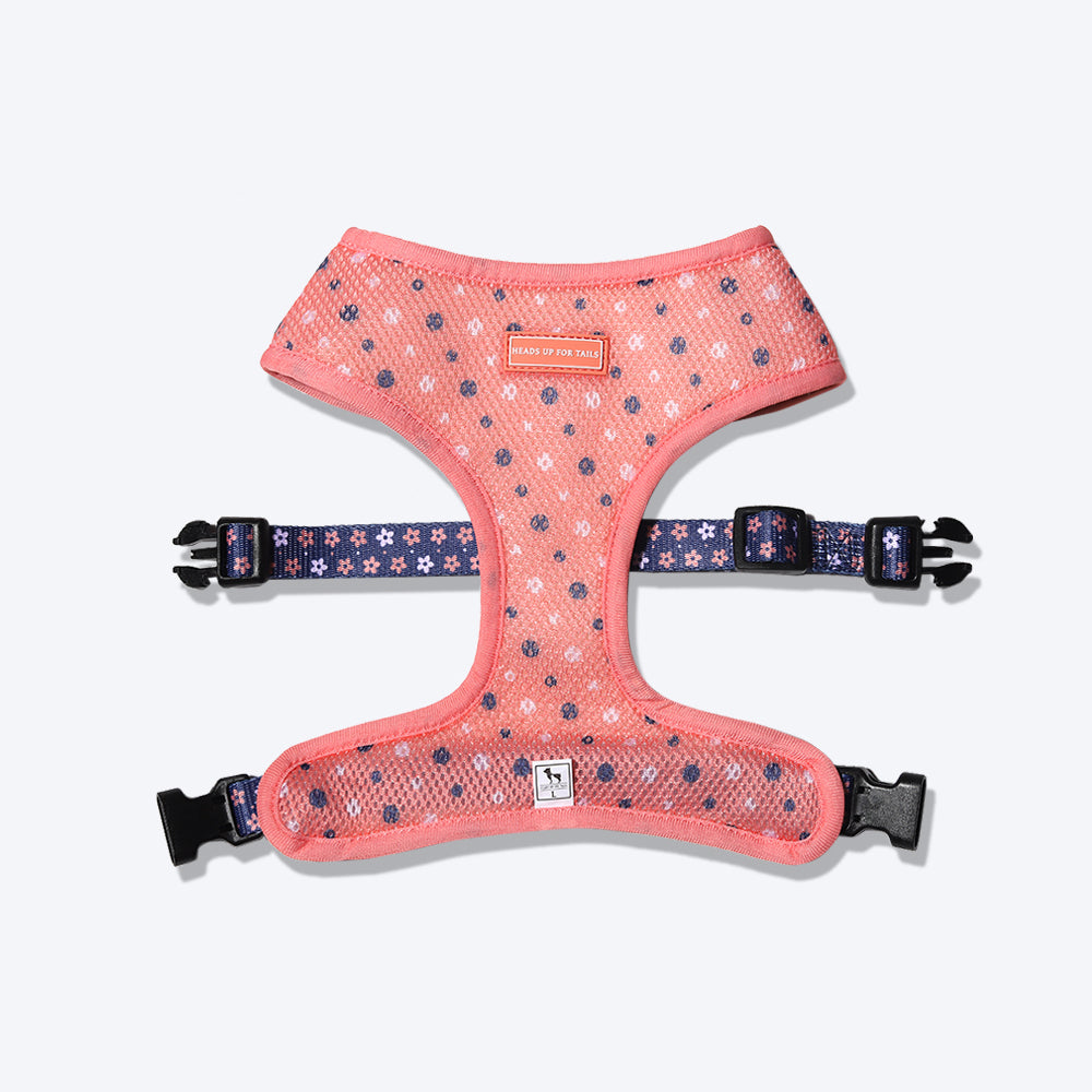 HUFT Flower Child Reversible Harness For Dogs - Blue & Pink - Heads Up For Tails