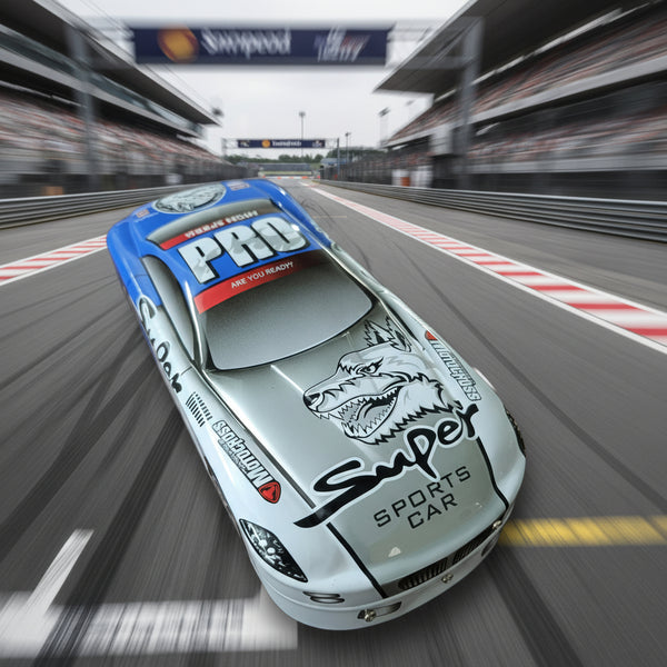 Qips Printed Double Layered Car Design Pencil Case | High-Speed Sports Car Style Stationery Pouch for Kids (Blue)