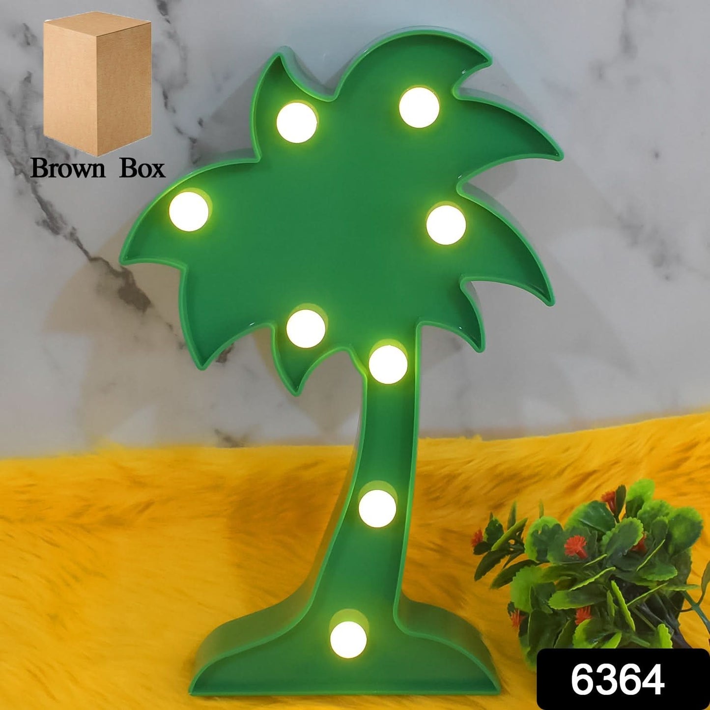 Led Night Light Coconut Tree Light Romantic Table Lamp (1 Pc Battery Not Included)