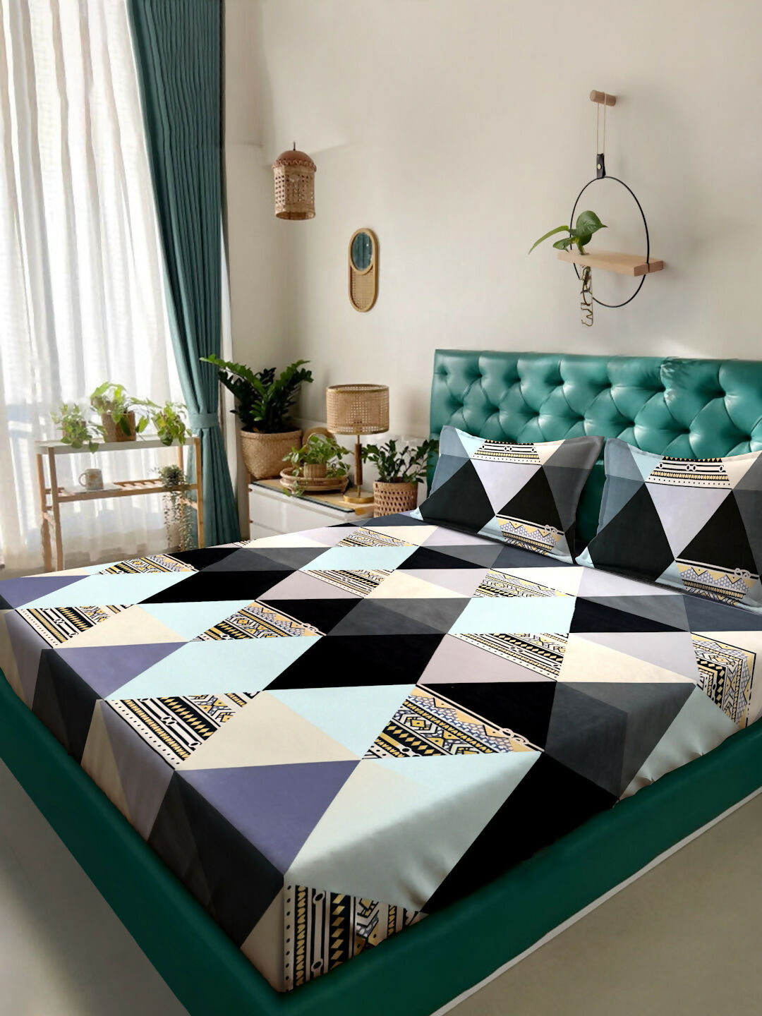 EASY CARE Double Bedsheet 224x254 cm – Premium Micro Polyester Soft Printed Bedding Set for Double Bed | Lightweight, Fade Resistant & Easy Wash Care PANCHAJANYA FASHIONS