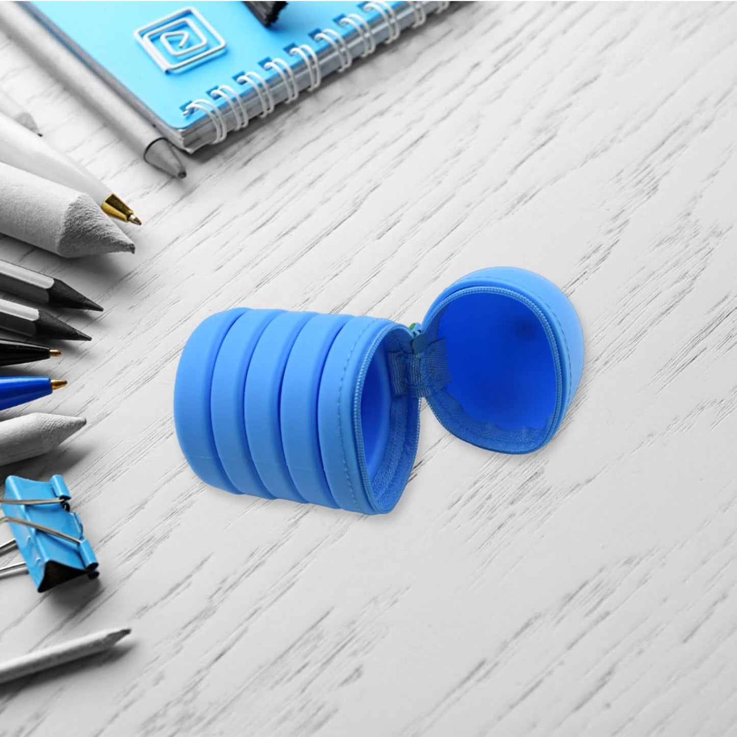 Telescopic Silicone Pencil Holder Zipper Closure, For Boys & Girls