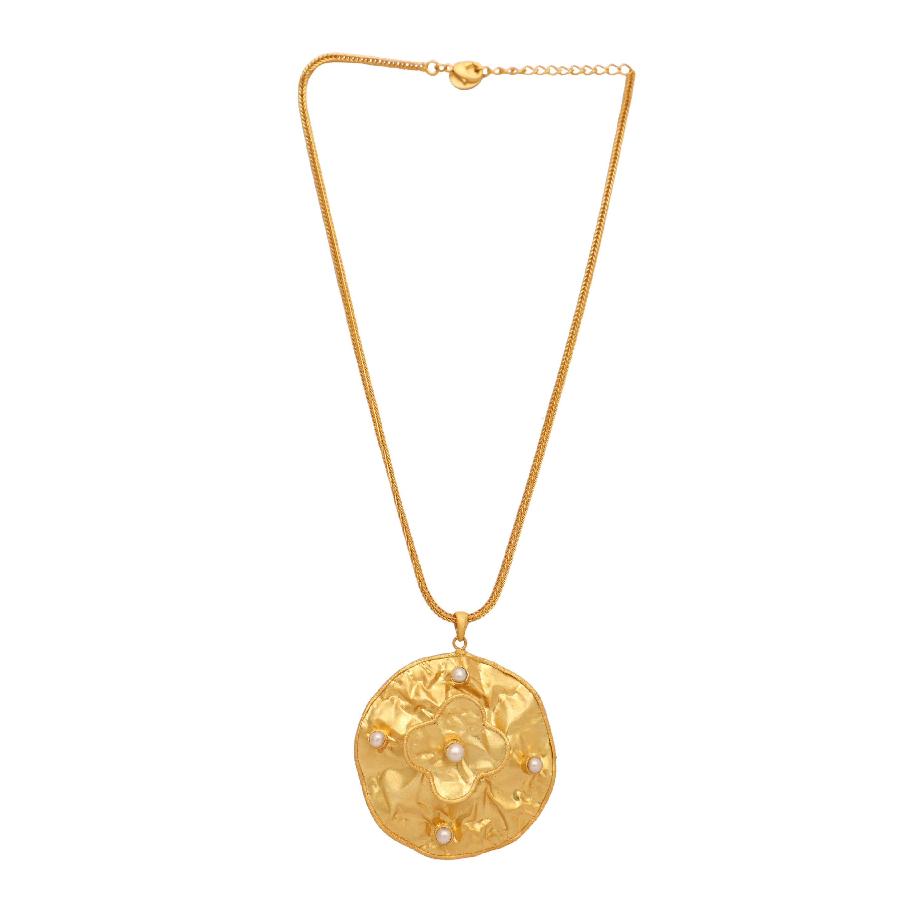 18K Gold-Plated Pearl Pendant with Chain