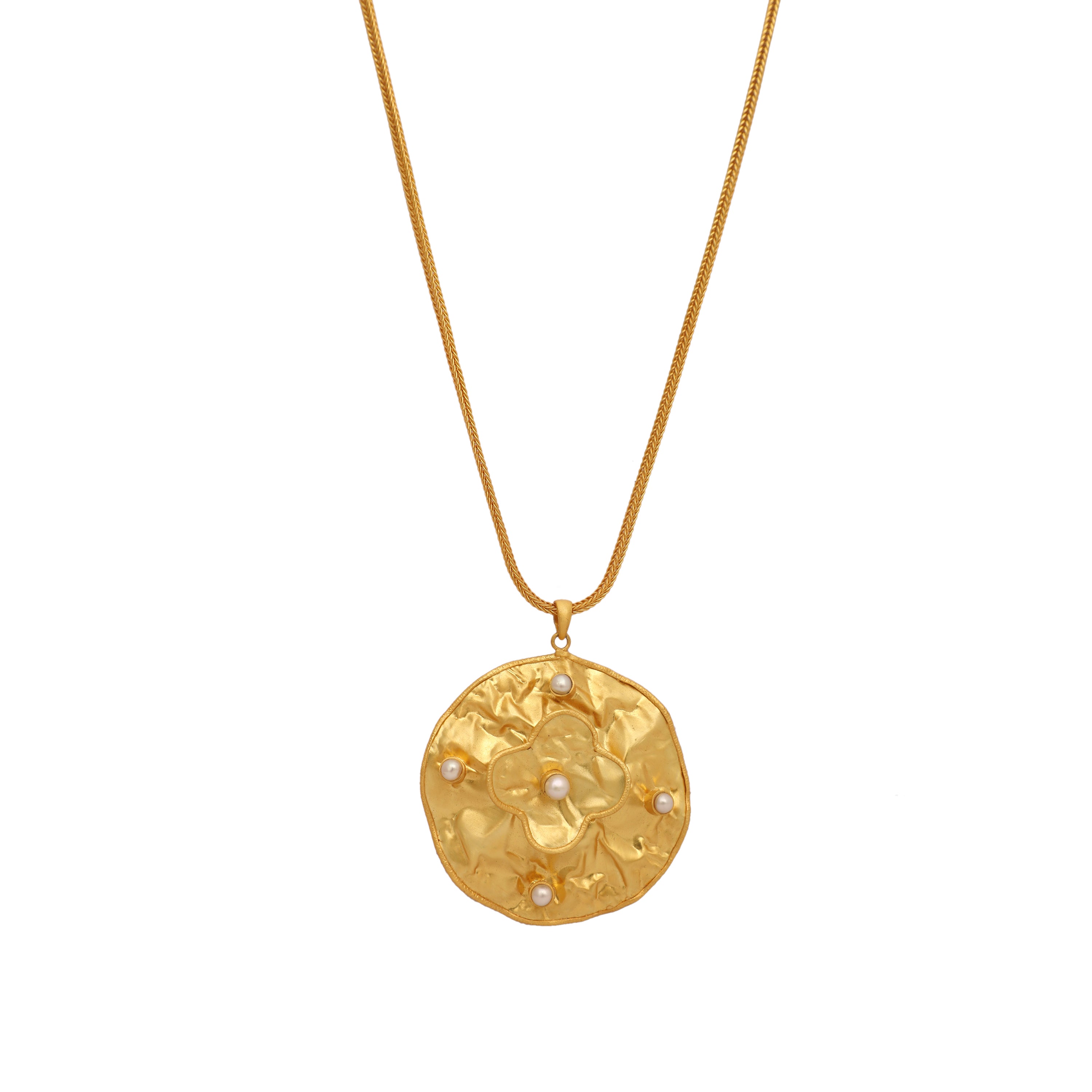 18K Gold-Plated Pearl Pendant with Chain