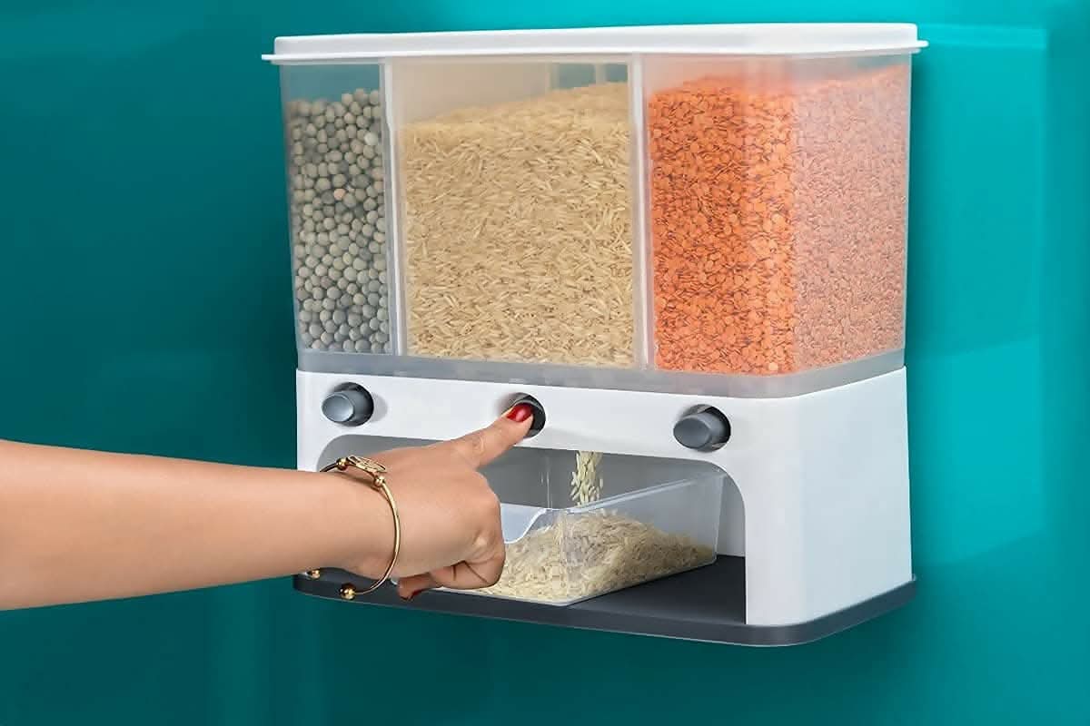 3 Grid Wall Mounted Dry Food Dispenser Hayagreeva Enterprises